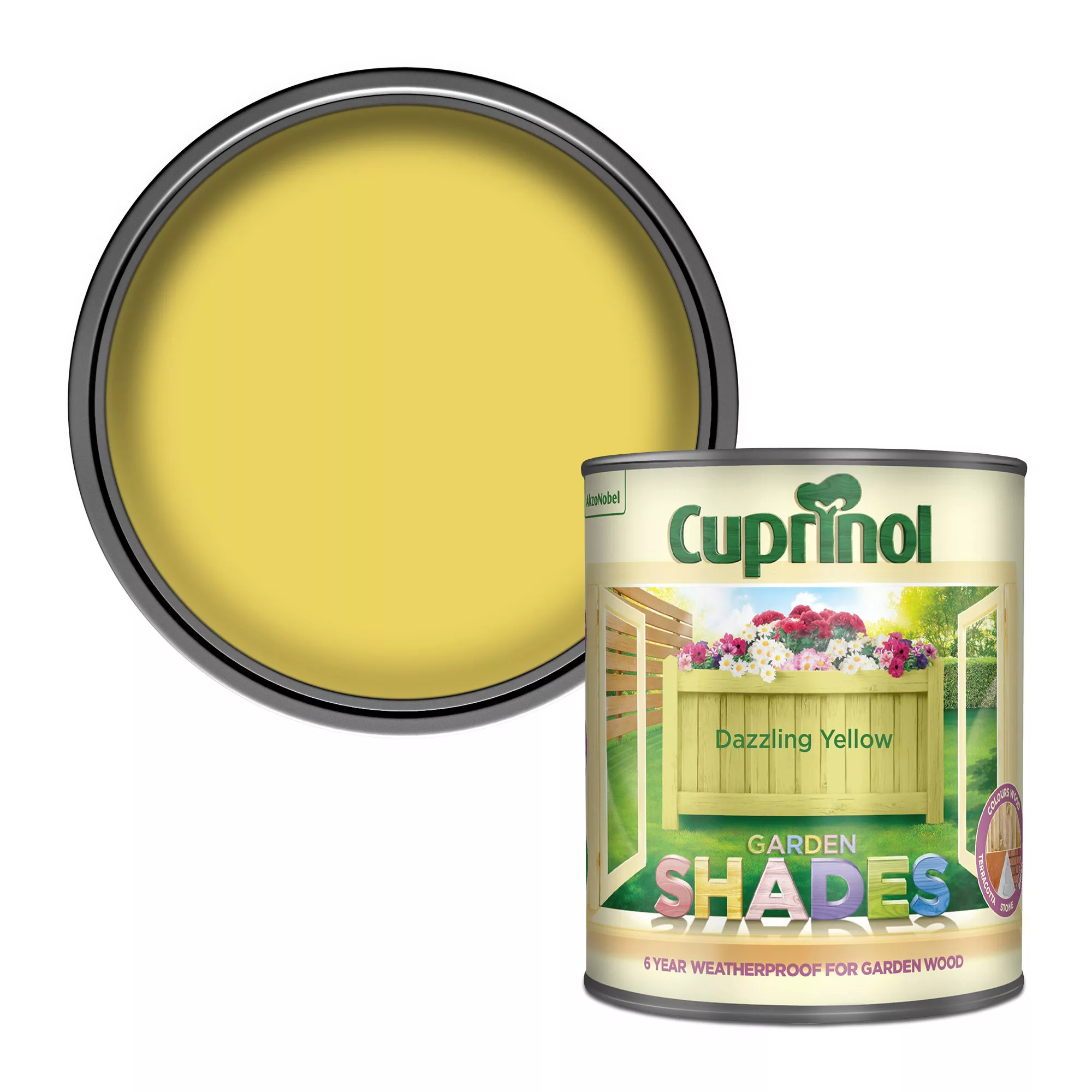Cuprinol Garden Shades Dazzling Yellow Matt Multi-surface Exterior Wood Paint, 1L 1 Cuprinol Garden Shades Dazzling Yellow Matt Multi-surface Exterior Wood Paint, 1L