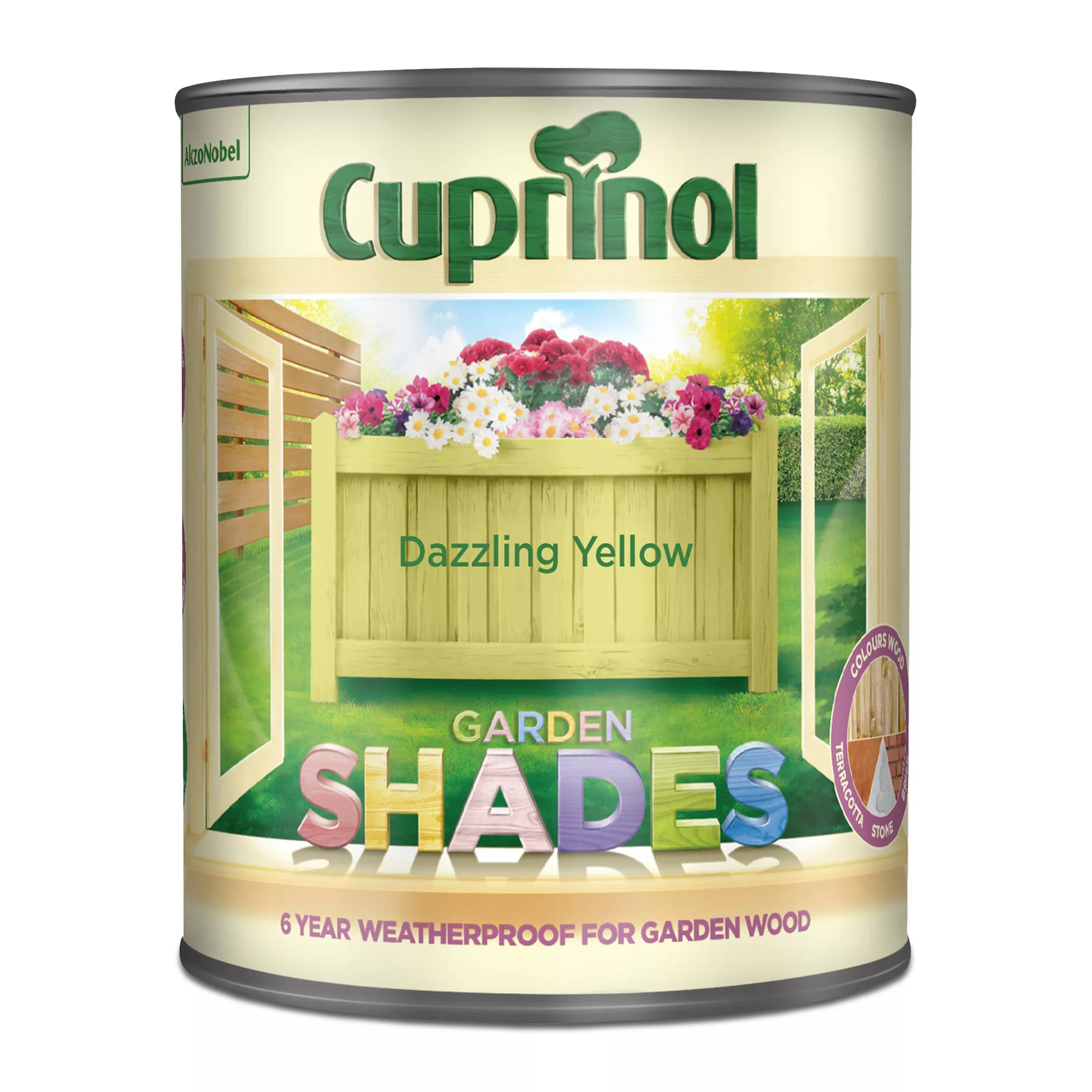 Cuprinol Garden Shades Dazzling Yellow Matt Multi-surface Exterior Wood Paint, 1L 2 Cuprinol Garden Shades Dazzling Yellow Matt Multi-surface Exterior Wood Paint, 1L - Image 2