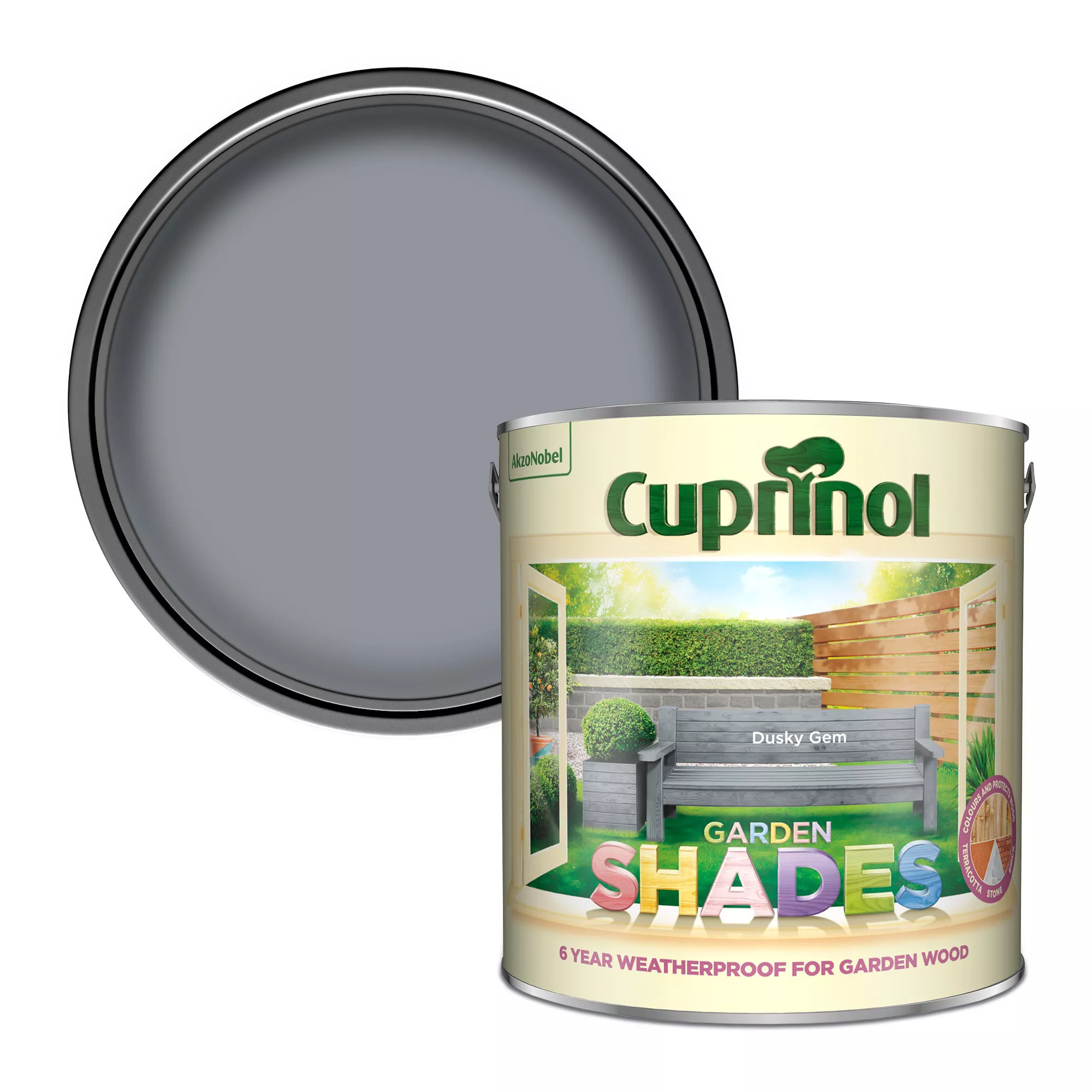 Cuprinol Garden Shades Dusky Gem Matt Multi-surface Exterior Wood Paint, 2.5L 1 Cuprinol Garden Shades Dusky Gem Matt Multi-surface Exterior Wood Paint, 2.5L