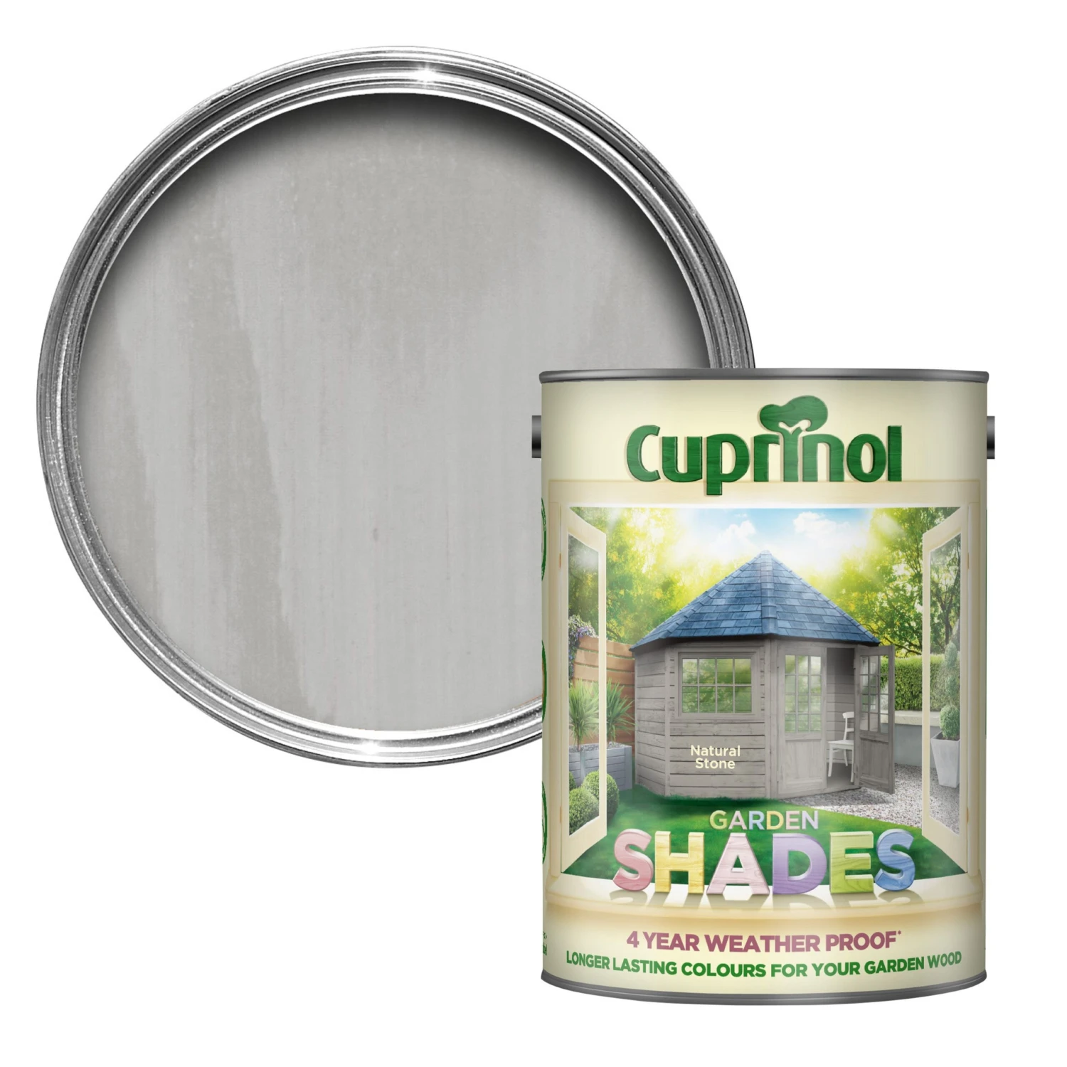 Cuprinol Garden Shades Natural Stone Matt Multi-surface Exterior Wood Paint, 5L 1 Cuprinol Garden Shades Natural Stone Matt Multi-surface Exterior Wood Paint, 5L