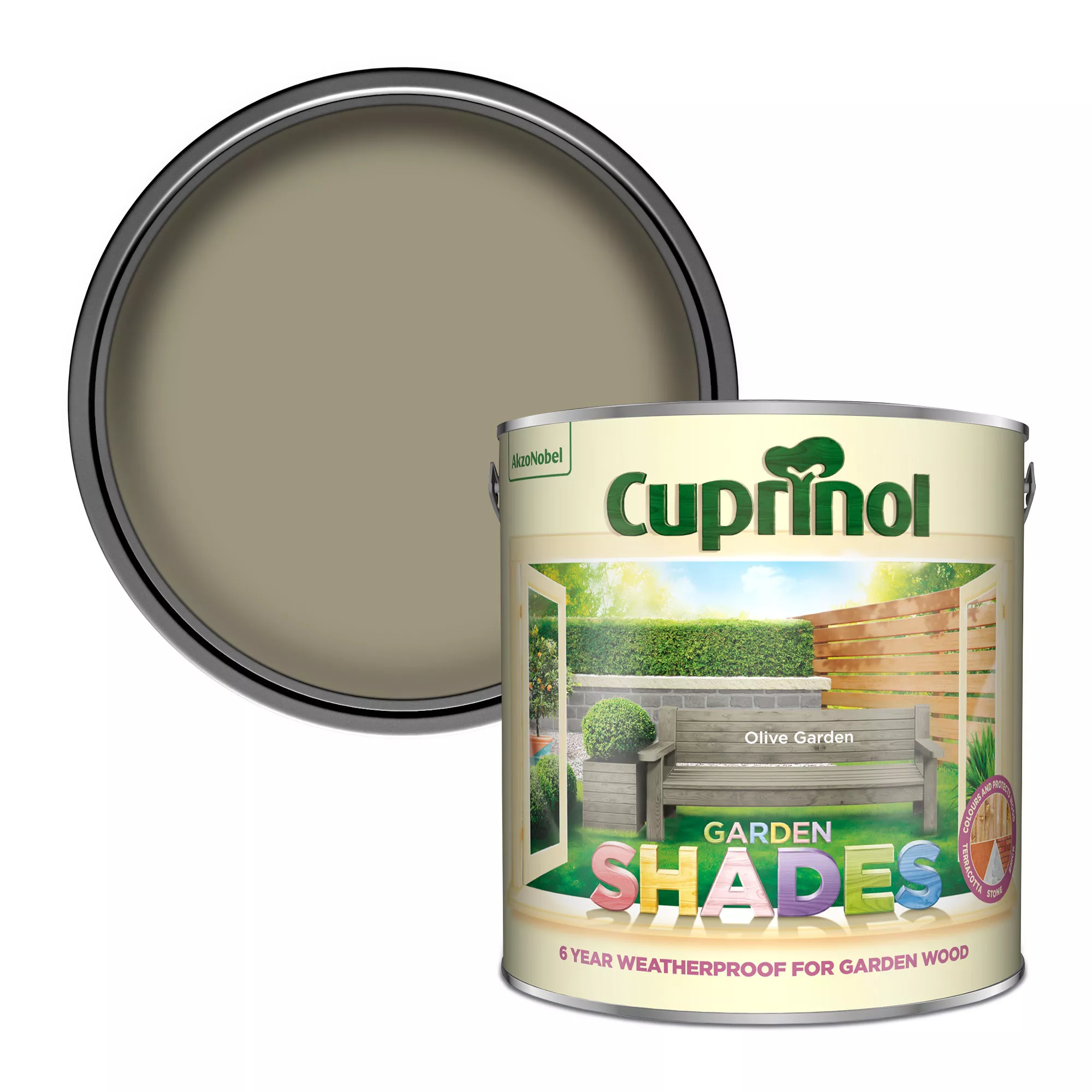 Cuprinol Garden Shades Olive Garden Matt Multi-surface Exterior Wood Paint, 2.5L 1 Cuprinol Garden Shades Olive Garden Matt Multi-surface Exterior Wood Paint, 2.5L