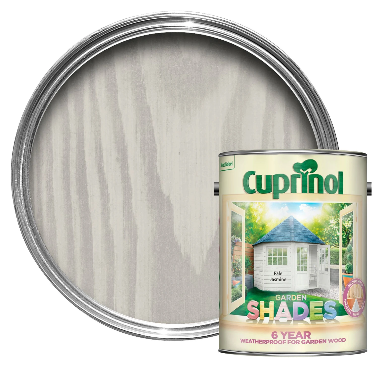 Cuprinol Garden Shades Pale Jasmine Matt Multi-surface Exterior Wood Paint, 5L 1 Cuprinol Garden Shades Pale Jasmine Matt Multi-surface Exterior Wood Paint, 5L
