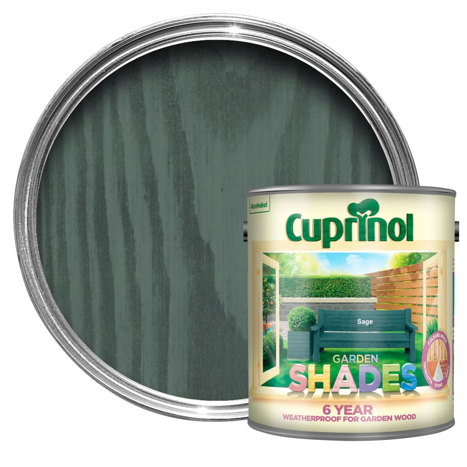 Cuprinol Garden Shades Sage Matt Multi-surface Exterior Wood Paint, 2.5L 1 Cuprinol Garden Shades Sage Matt Multi-surface Exterior Wood Paint, 2.5L