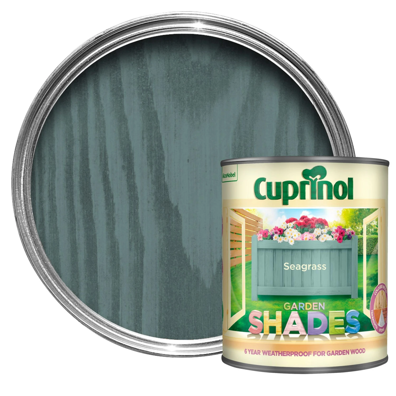 Cuprinol Garden Shades Seagrass Matt Multi-surface Exterior Wood Paint, 1L 1 Cuprinol Garden Shades Seagrass Matt Multi-surface Exterior Wood Paint, 1L