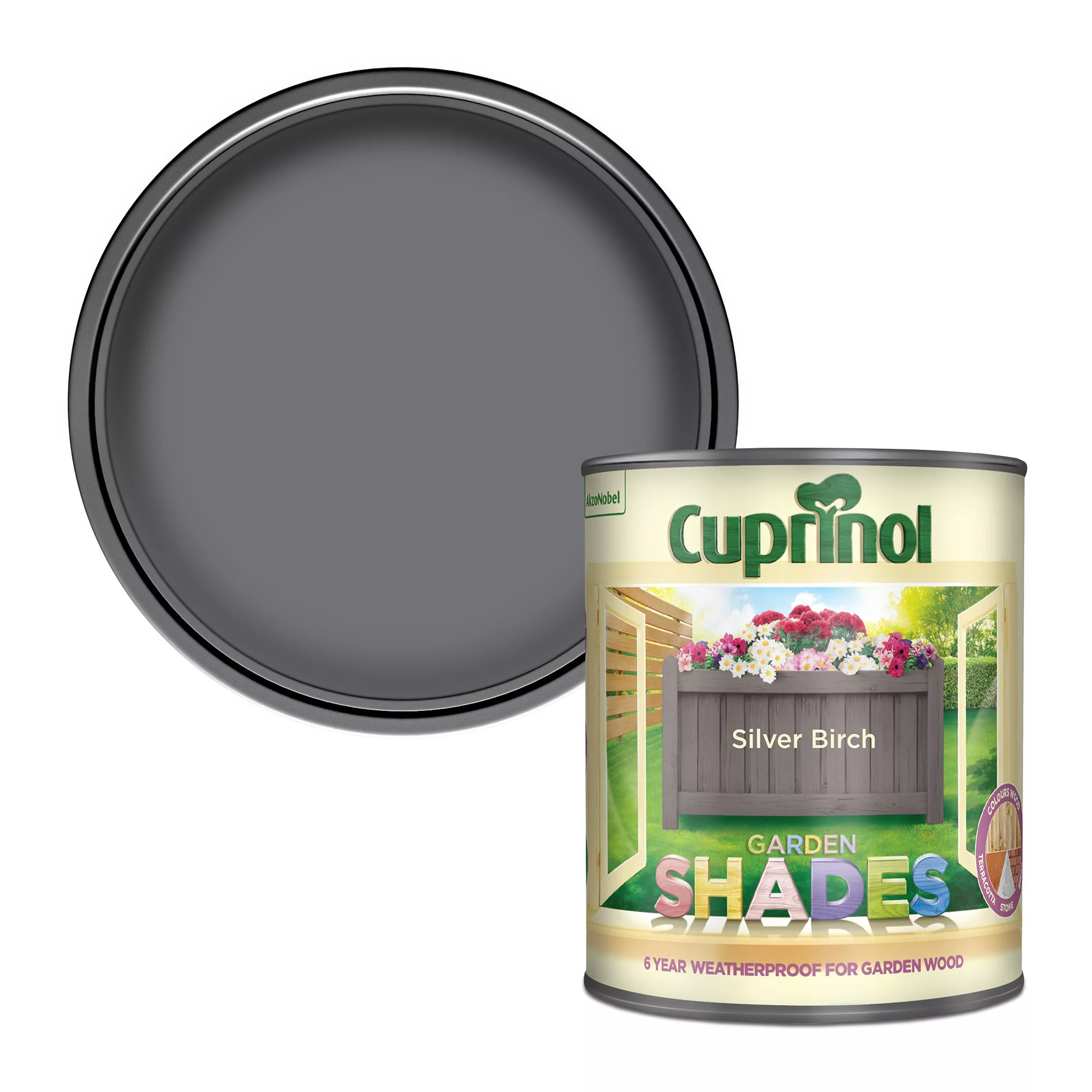Cuprinol Garden Shades Silver Birch Matt Multi-surface Exterior Wood Paint, 1L 1 Cuprinol Garden Shades Silver Birch Matt Multi-surface Exterior Wood Paint, 1L