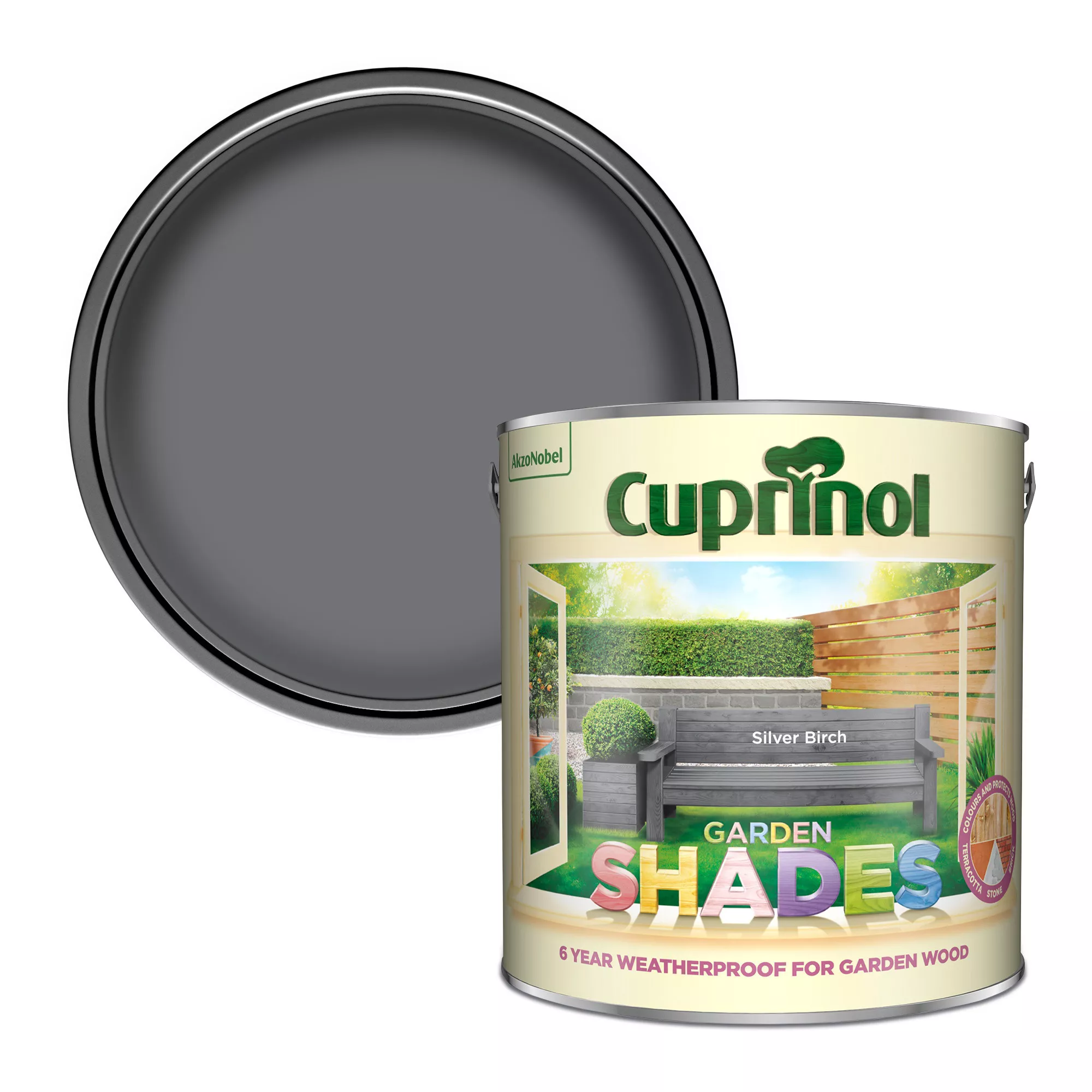 Cuprinol Garden Shades Silver Birch Matt Multi-surface Exterior Wood Paint, 2.5L 1 Cuprinol Garden Shades Silver Birch Matt Multi-surface Exterior Wood Paint, 2.5L