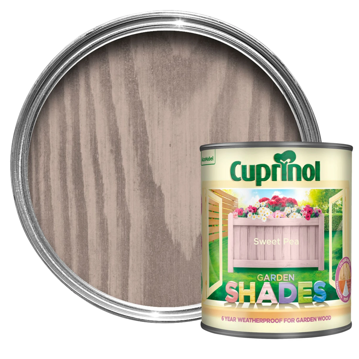 Cuprinol Garden Shades Sweet Pea Matt Multi-surface Exterior Wood Paint, 1L 1 Cuprinol Garden Shades Sweet Pea Matt Multi-surface Exterior Wood Paint, 1L