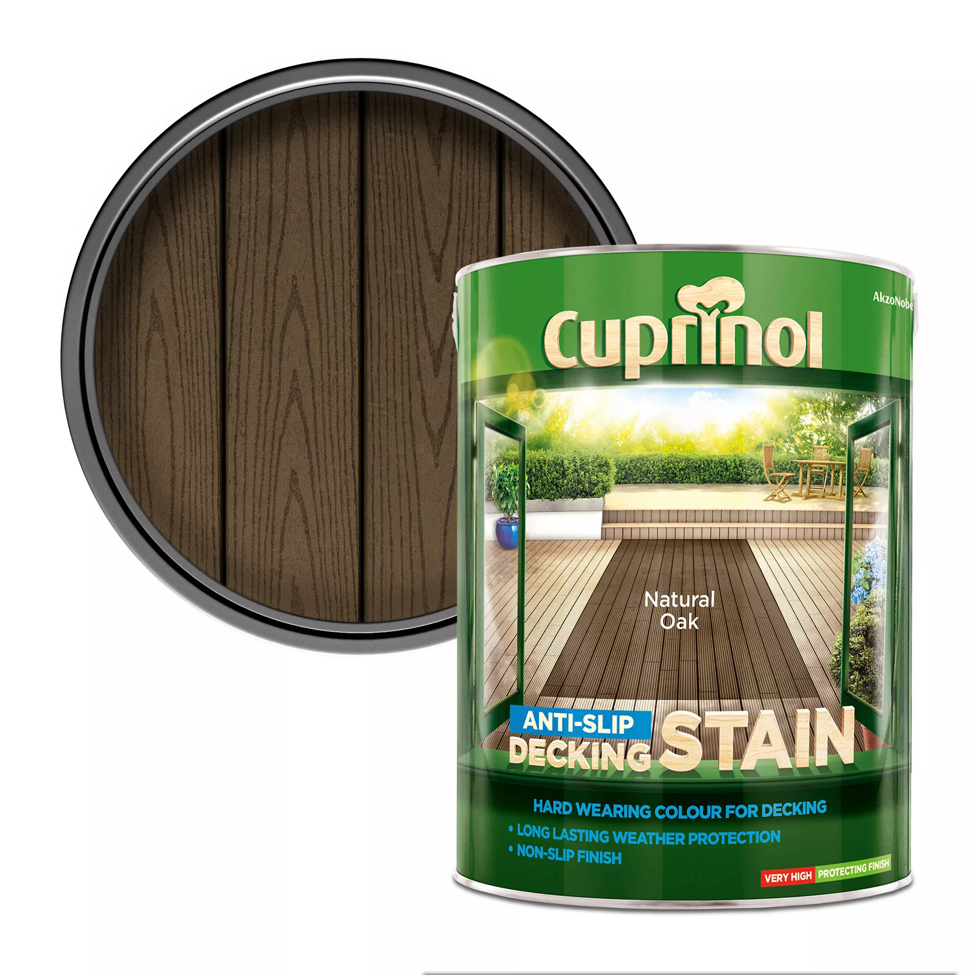 Cuprinol Natural Oak Matt Decking Wood Stain, 5L 1 Cuprinol Natural Oak Matt Decking Wood Stain, 5L