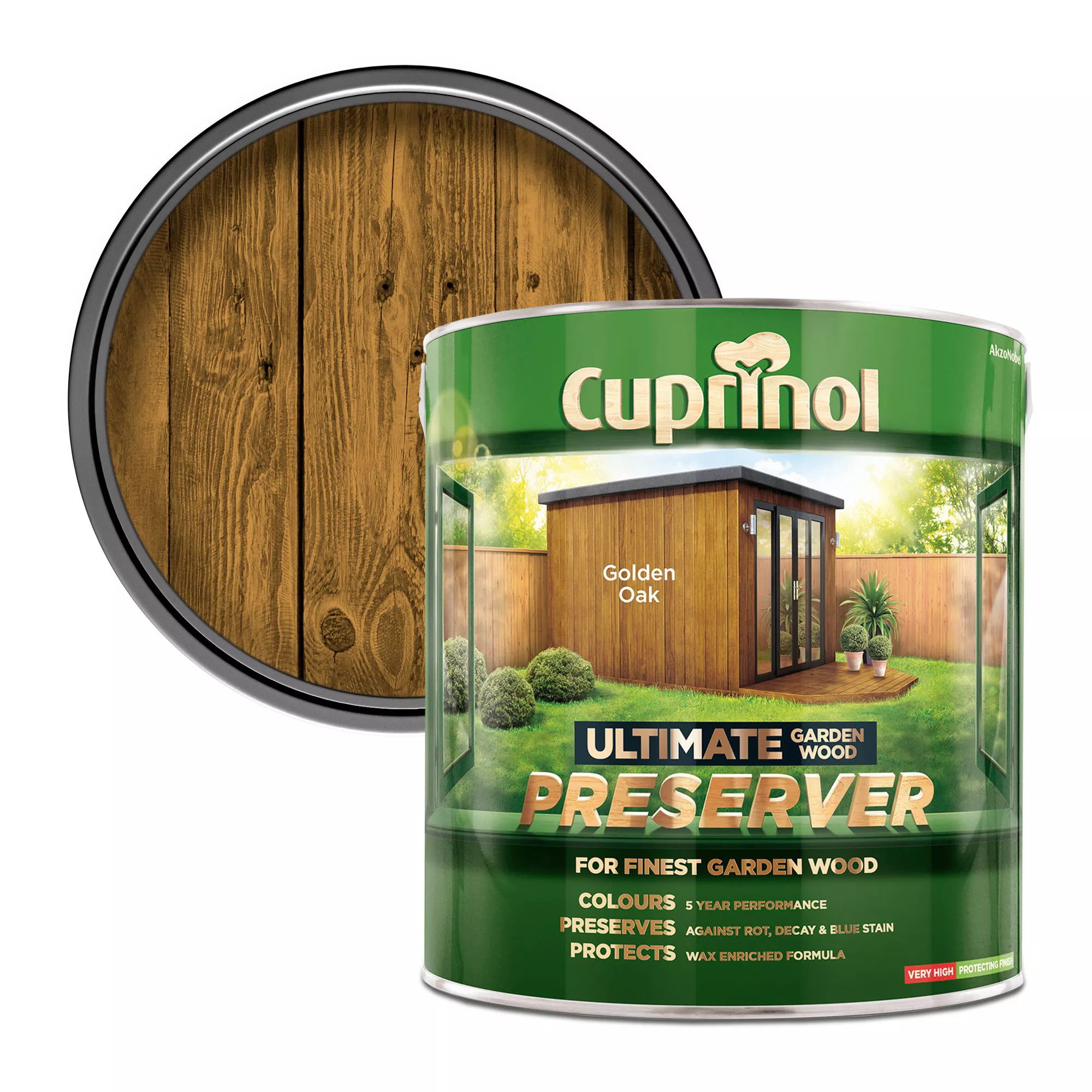 Cuprinol Ultimate Golden Oak Matt Arbours, Fencing, Gates, Sheds & Summerhouses Preserver, 4L 1 Cuprinol Ultimate Golden Oak Matt Arbours, Fencing, Gates, Sheds & Summerhouses Preserver, 4L