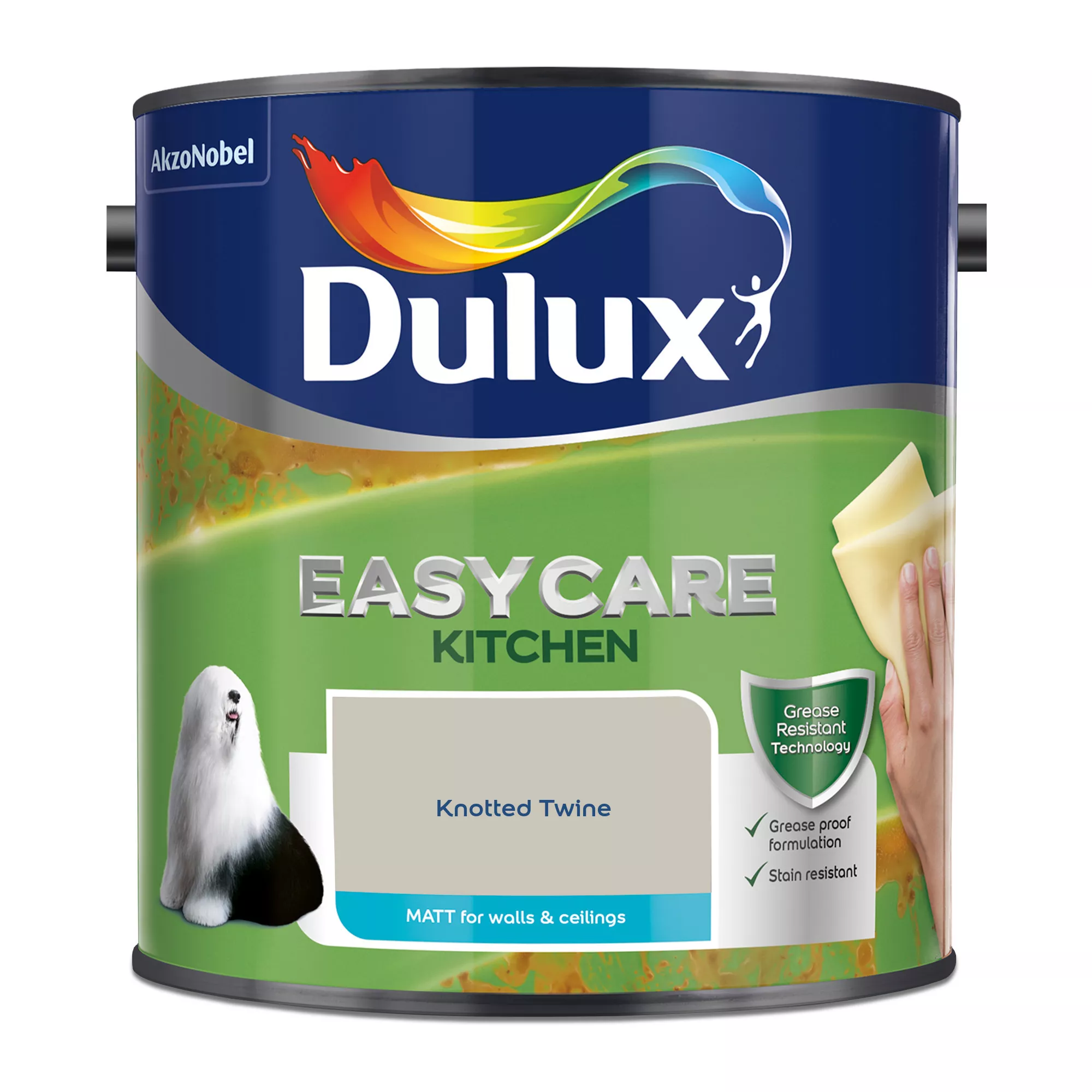 Dulux Easycare Kitchen Knotted Twine Matt Wall Paint, 2.5L 2 Dulux Easycare Kitchen Knotted Twine Matt Wall Paint, 2.5L - Image 2
