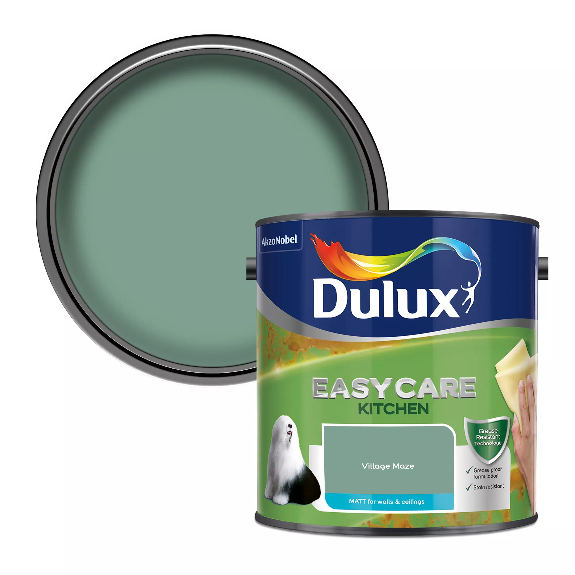 Dulux Easycare Kitchen Village Maze Matt Wall Paint, 2.5L 1 Dulux Easycare Kitchen Village Maze Matt Wall Paint, 2.5L