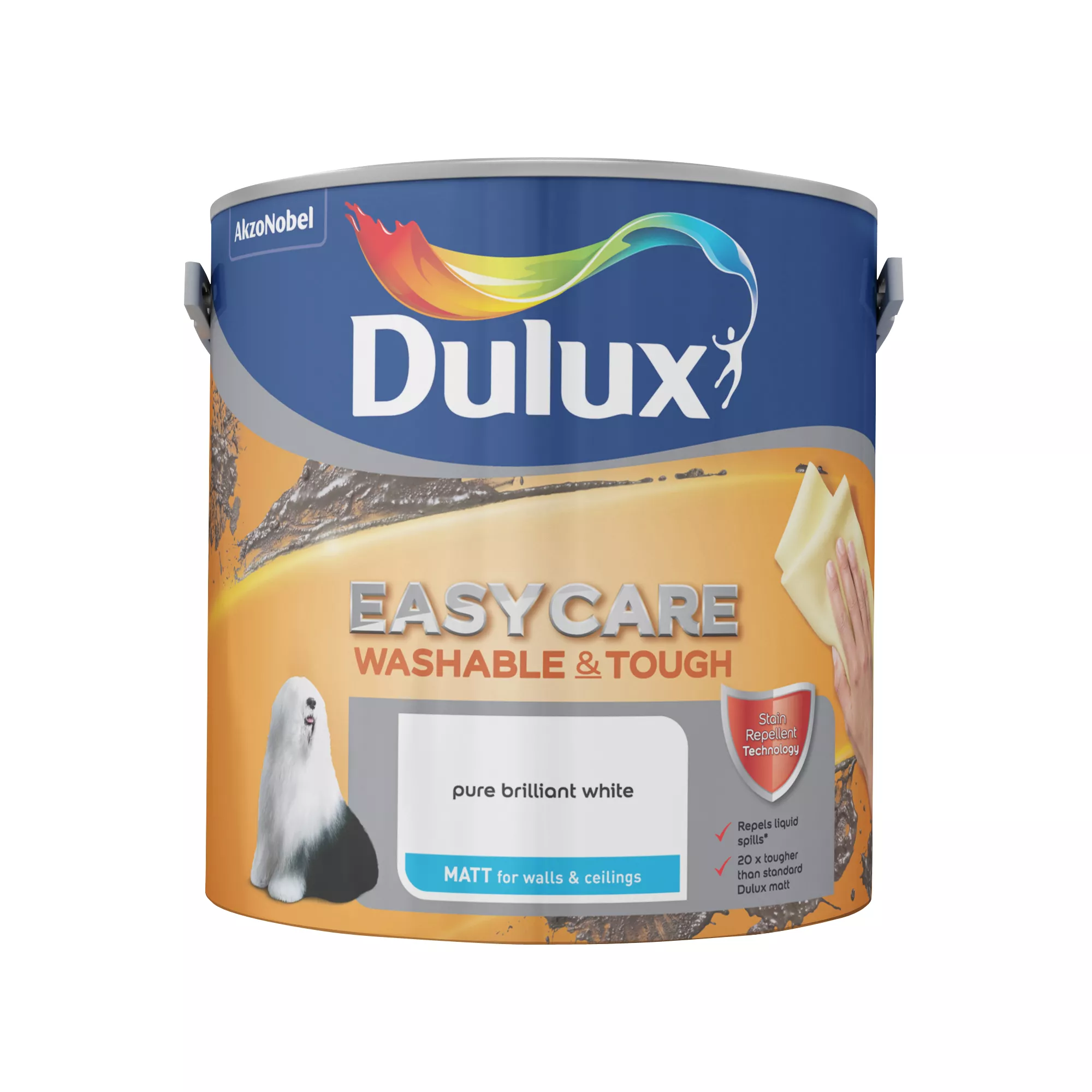 Dulux Easycare Pure Brilliant White Matt Emulsion Paint, 2.5L 3 Dulux Easycare Pure Brilliant White Matt Emulsion Paint, 2.5L - Image 3
