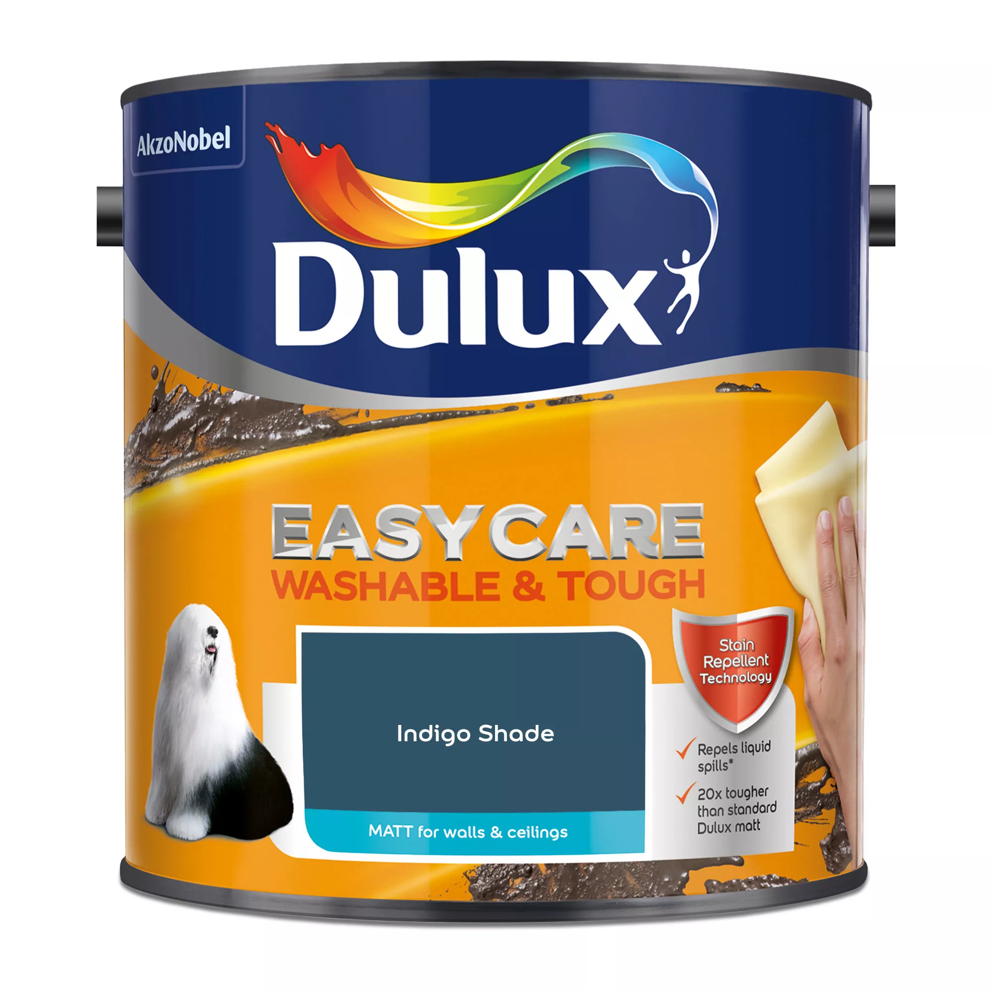 Dulux Easycare Washable & Tough Indigo Shade Matt Wall Paint, 2.5L 2 Dulux Easycare Washable & Tough Indigo Shade Matt Wall Paint, 2.5L - Image 2