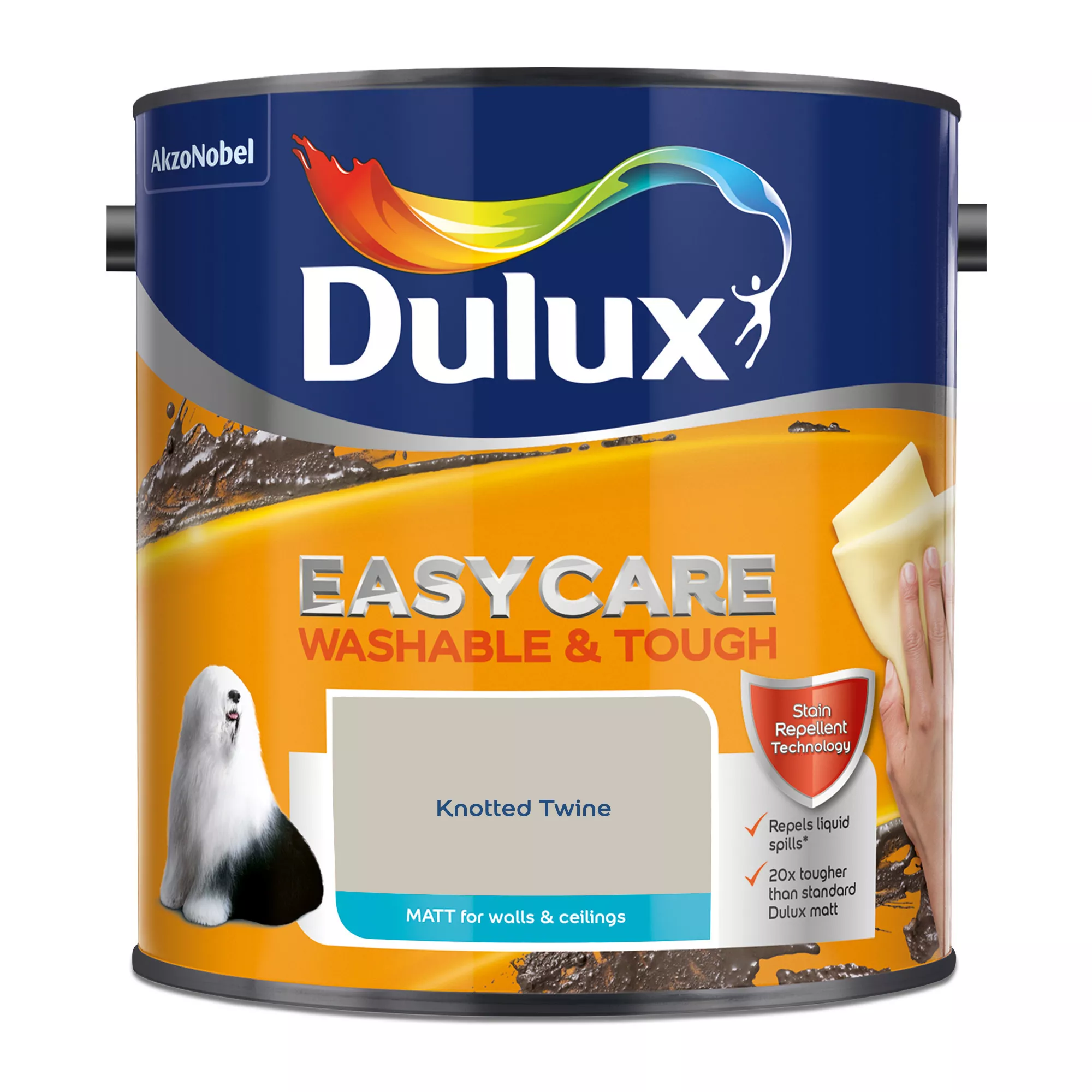 Dulux Easycare Washable & Tough Knotted Twine Matt Wall Paint, 2.5L 2 Dulux Easycare Washable & Tough Knotted Twine Matt Wall Paint, 2.5L - Image 2