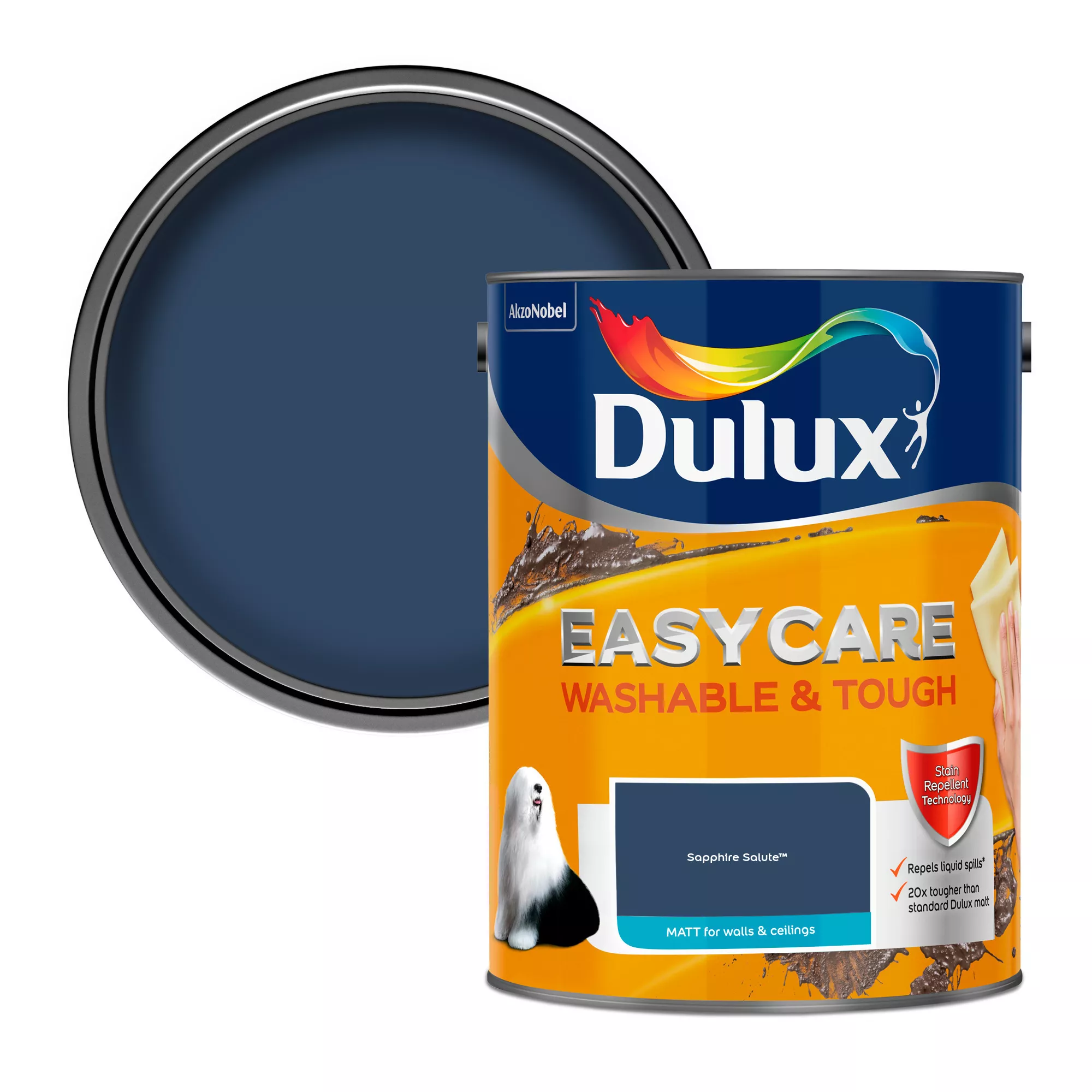 Dulux Easycare Washable & Tough Sapphire Salute Matt Wall Paint, 5L 1 Dulux Easycare Washable & Tough Sapphire Salute Matt Wall Paint, 5L