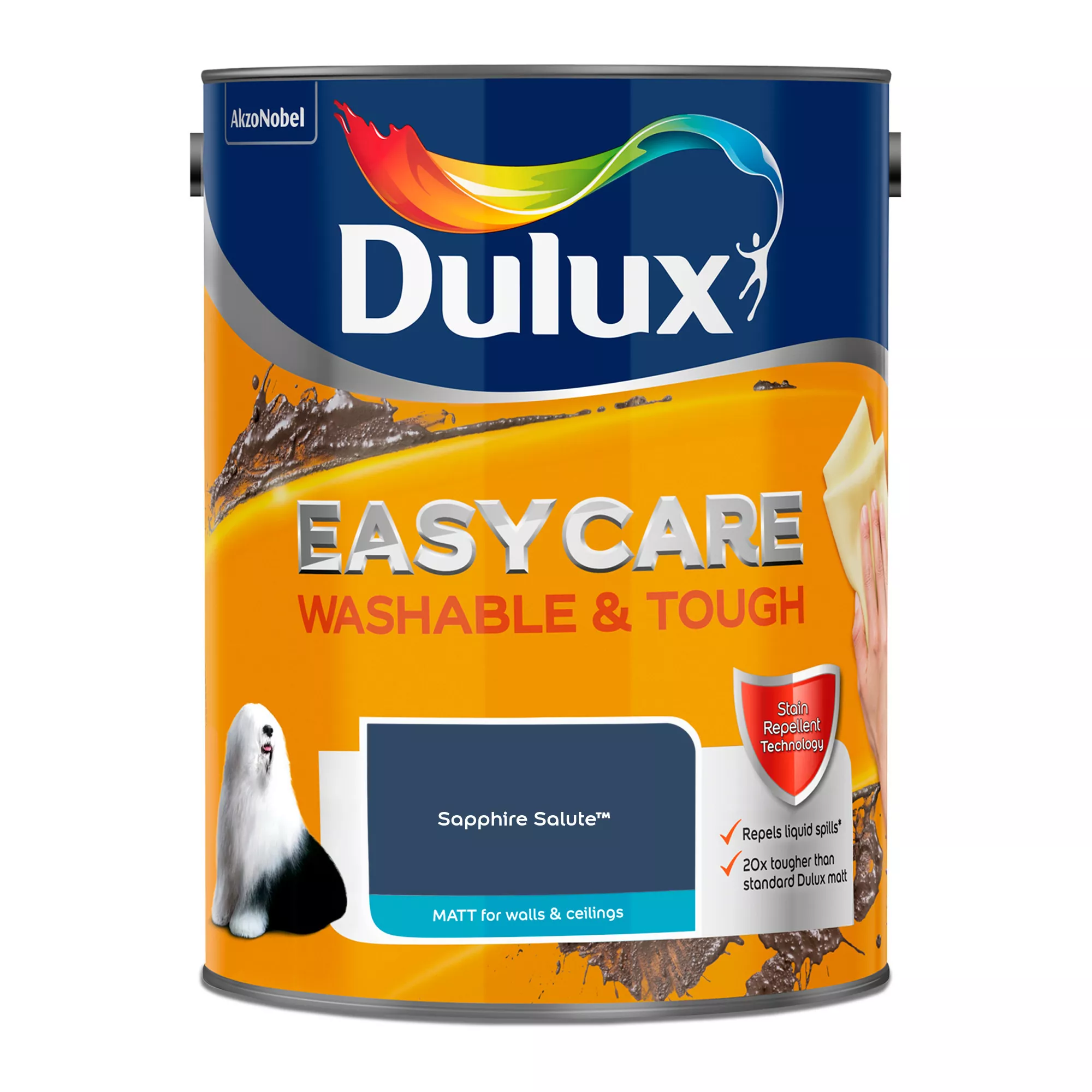 Dulux Easycare Washable & Tough Sapphire Salute Matt Wall Paint, 5L 2 Dulux Easycare Washable & Tough Sapphire Salute Matt Wall Paint, 5L - Image 2