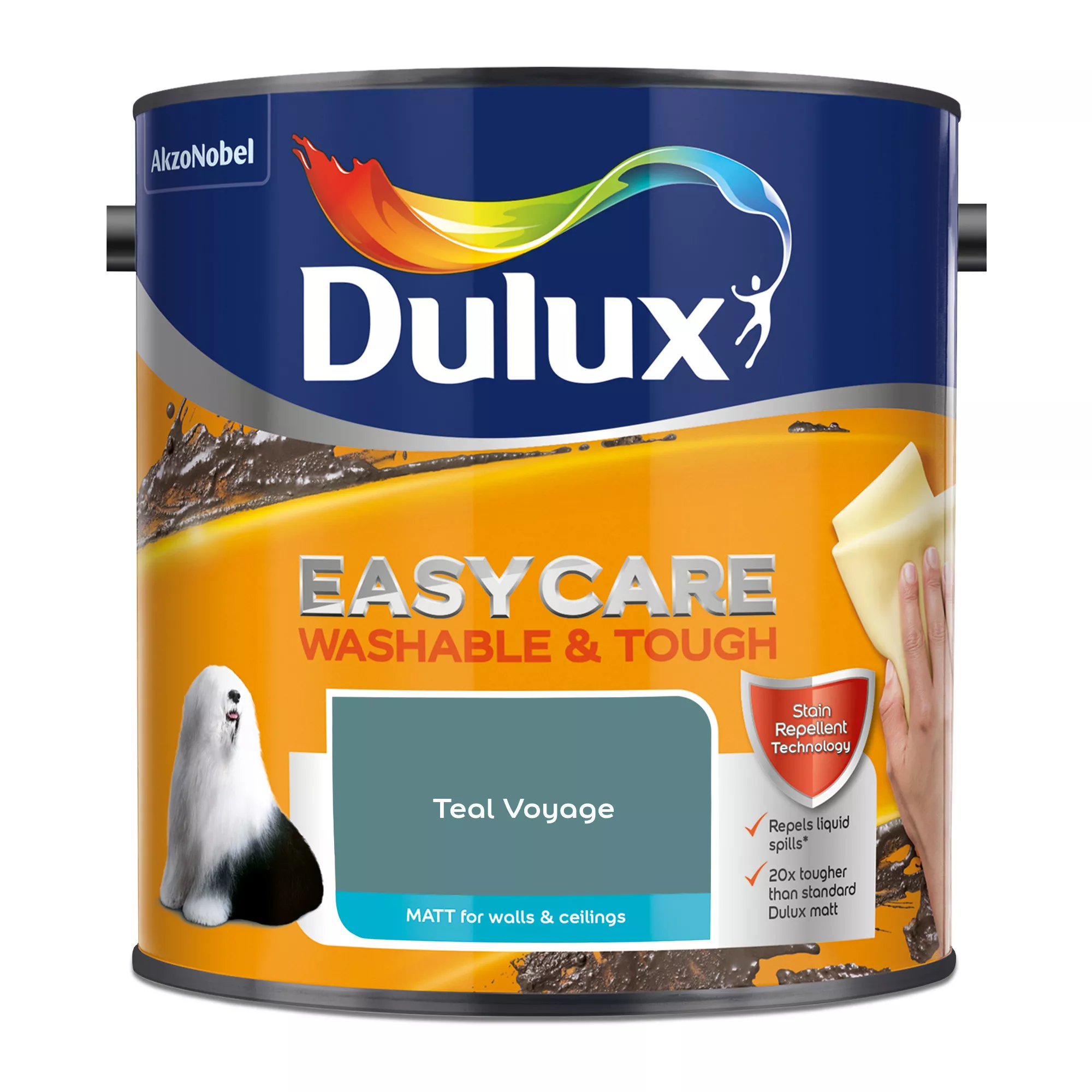 Dulux Easycare Washable & Tough Teal Voyage Matt Wall Paint, 2.5L 2 Dulux Easycare Washable & Tough Teal Voyage Matt Wall Paint, 2.5L - Image 2