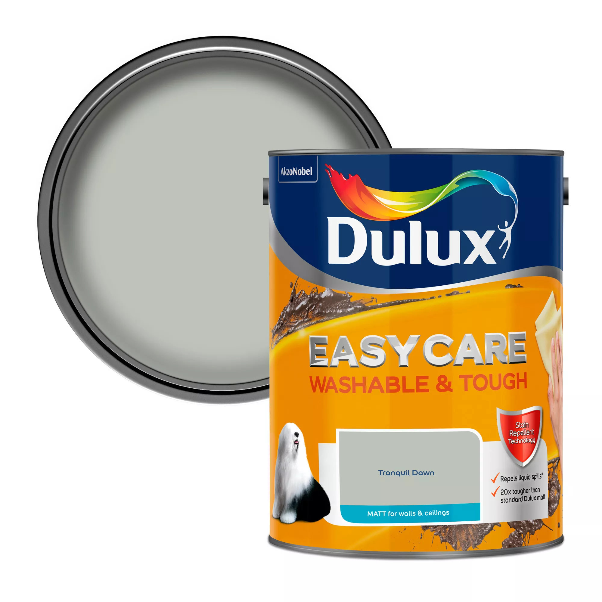 Dulux Easycare Washable & Tough Tranquil Dawn Matt Wall Paint, 5L 1 Dulux Easycare Washable & Tough Tranquil Dawn Matt Wall Paint, 5L