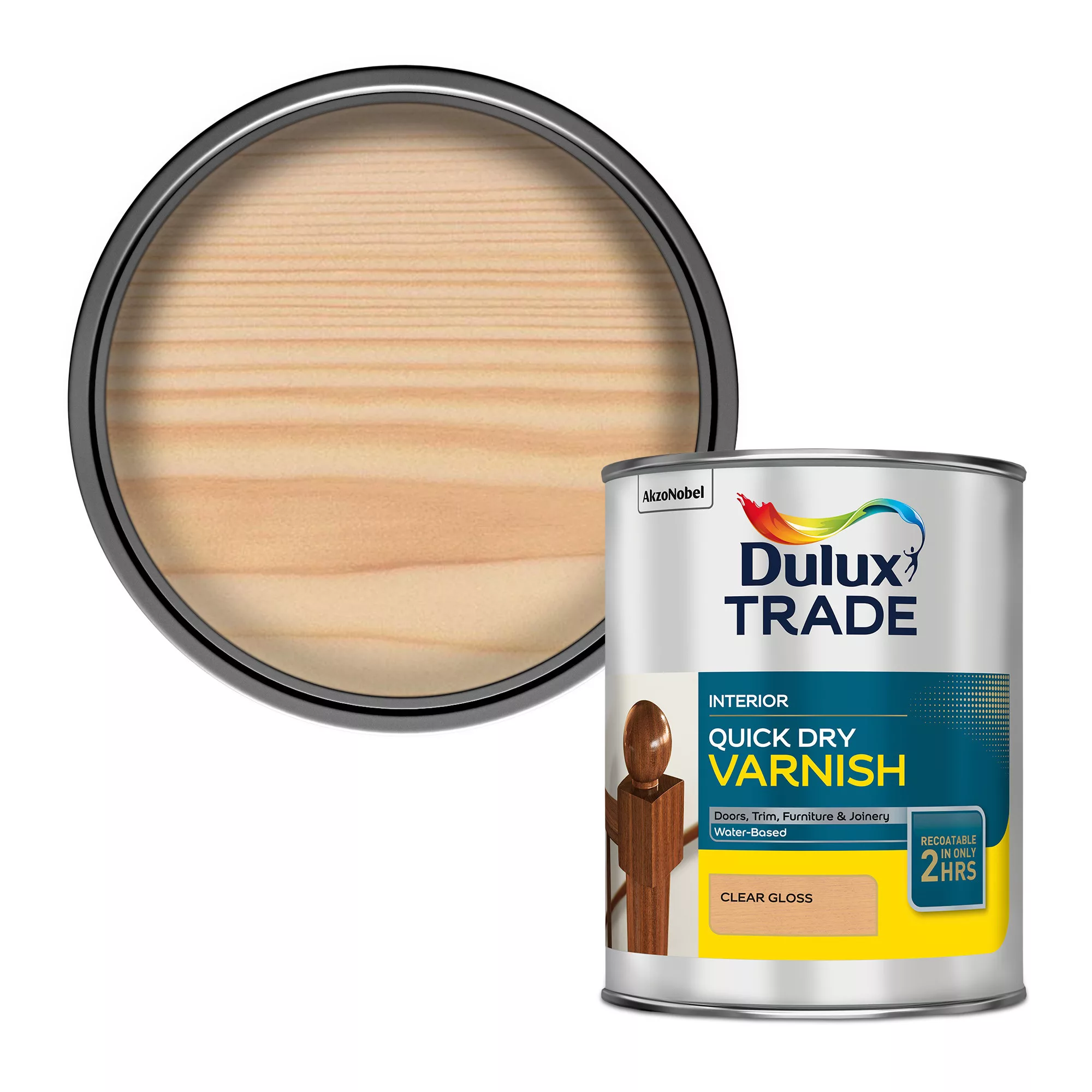 Dulux Trade Clear Gloss Wood Varnish, 1L 1 Dulux Trade Clear Gloss Wood Varnish, 1L