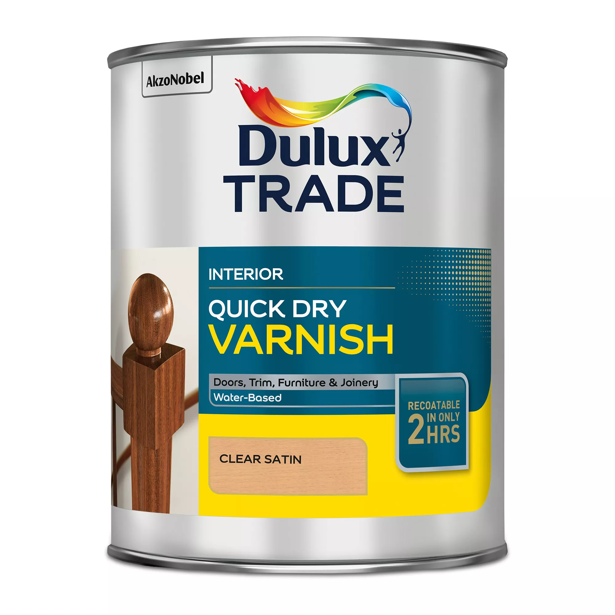 Dulux Trade Clear Satin Wood Varnish, 1L 2 Dulux Trade Clear Satin Wood Varnish, 1L - Image 2