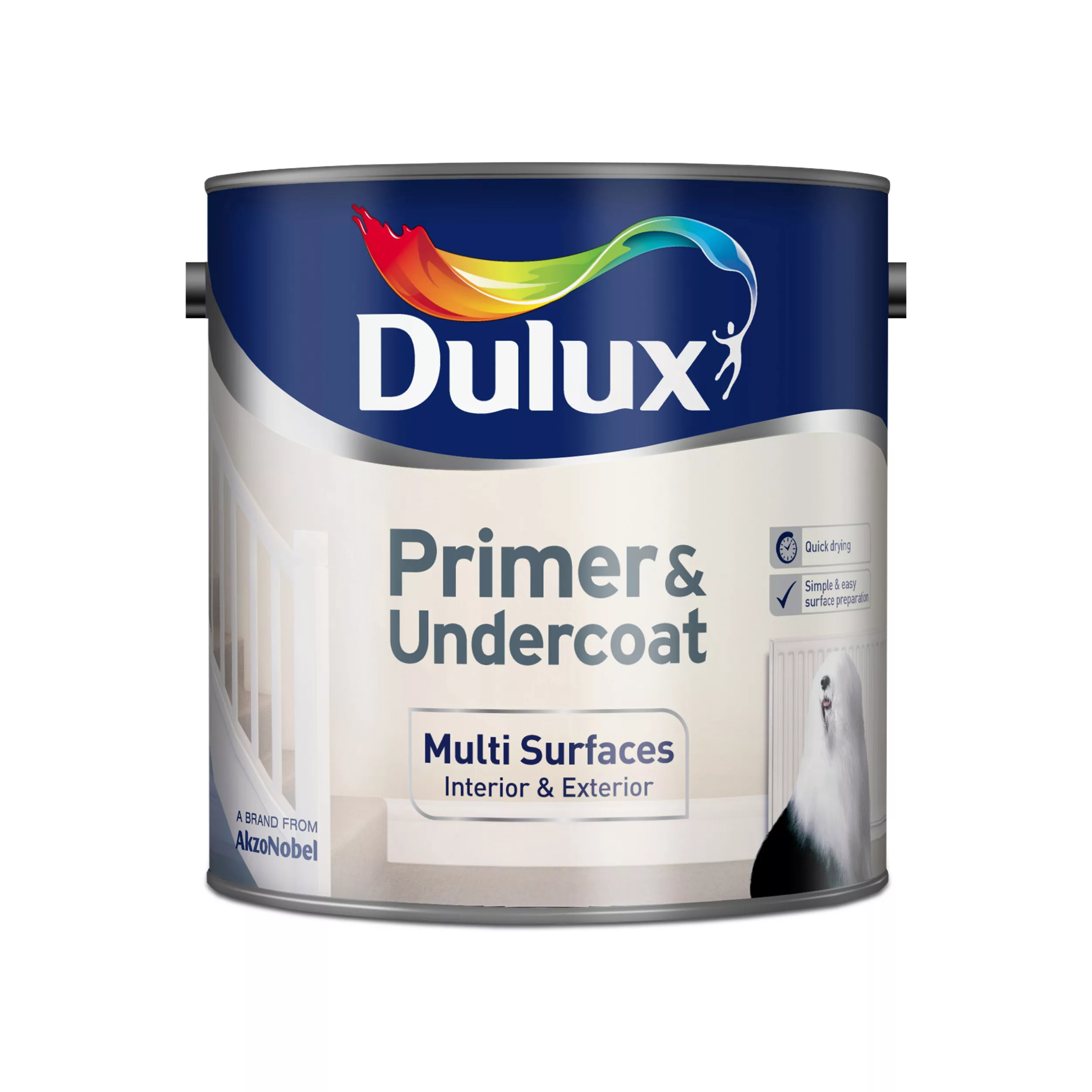 Dulux Universal White Multi-surface Primer & Undercoat, 2.5L 2 Dulux Universal White Multi-surface Primer & Undercoat, 2.5L - Image 2
