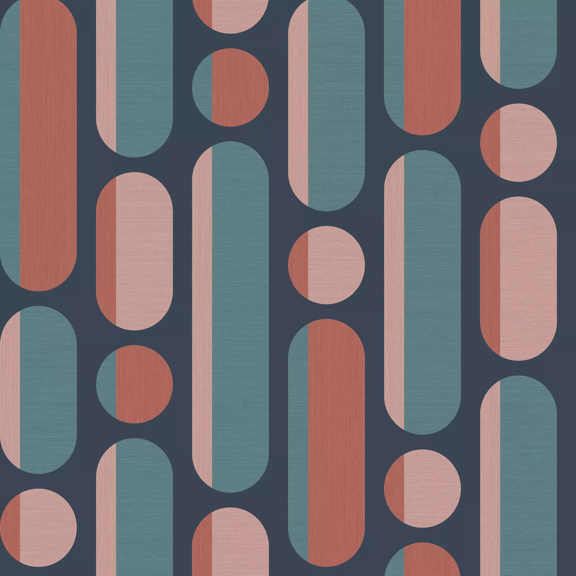 Envy Morse Coral & Navy Geometric Smooth Wallpaper 2 Envy Morse Coral & Navy Geometric Smooth Wallpaper - Image 2
