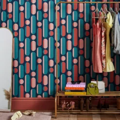 Envy Morse Coral & Navy Geometric Smooth Wallpaper 10 Envy Morse Coral & Navy Geometric Smooth Wallpaper -Outlet Paint Hub Store envy morse coral navy geometric smooth wallpaper5011583528053 20i