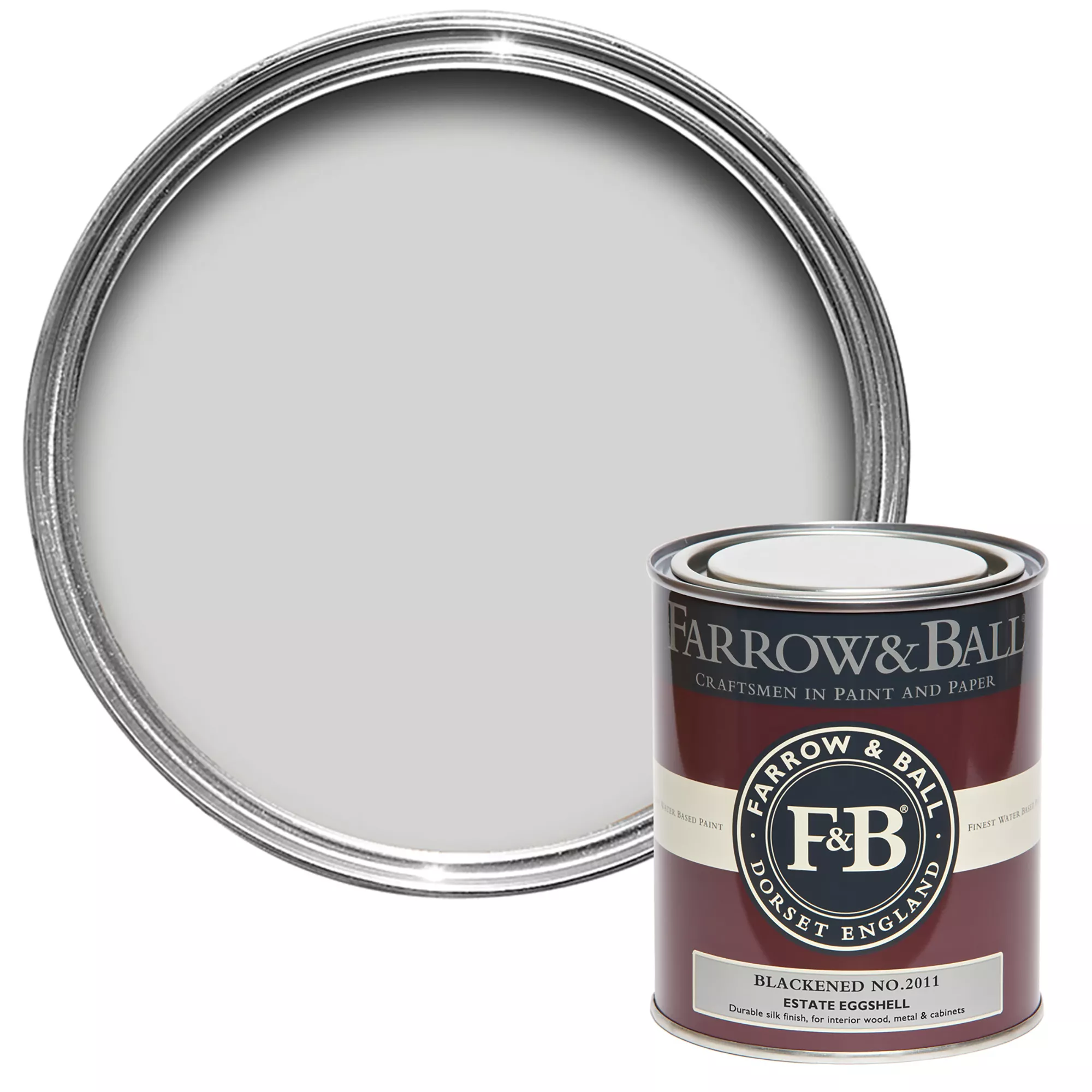Farrow & Ball Estate Blackened No.2011 Eggshell Paint, 750ml 1 Farrow & Ball Estate Blackened No.2011 Eggshell Paint, 750ml
