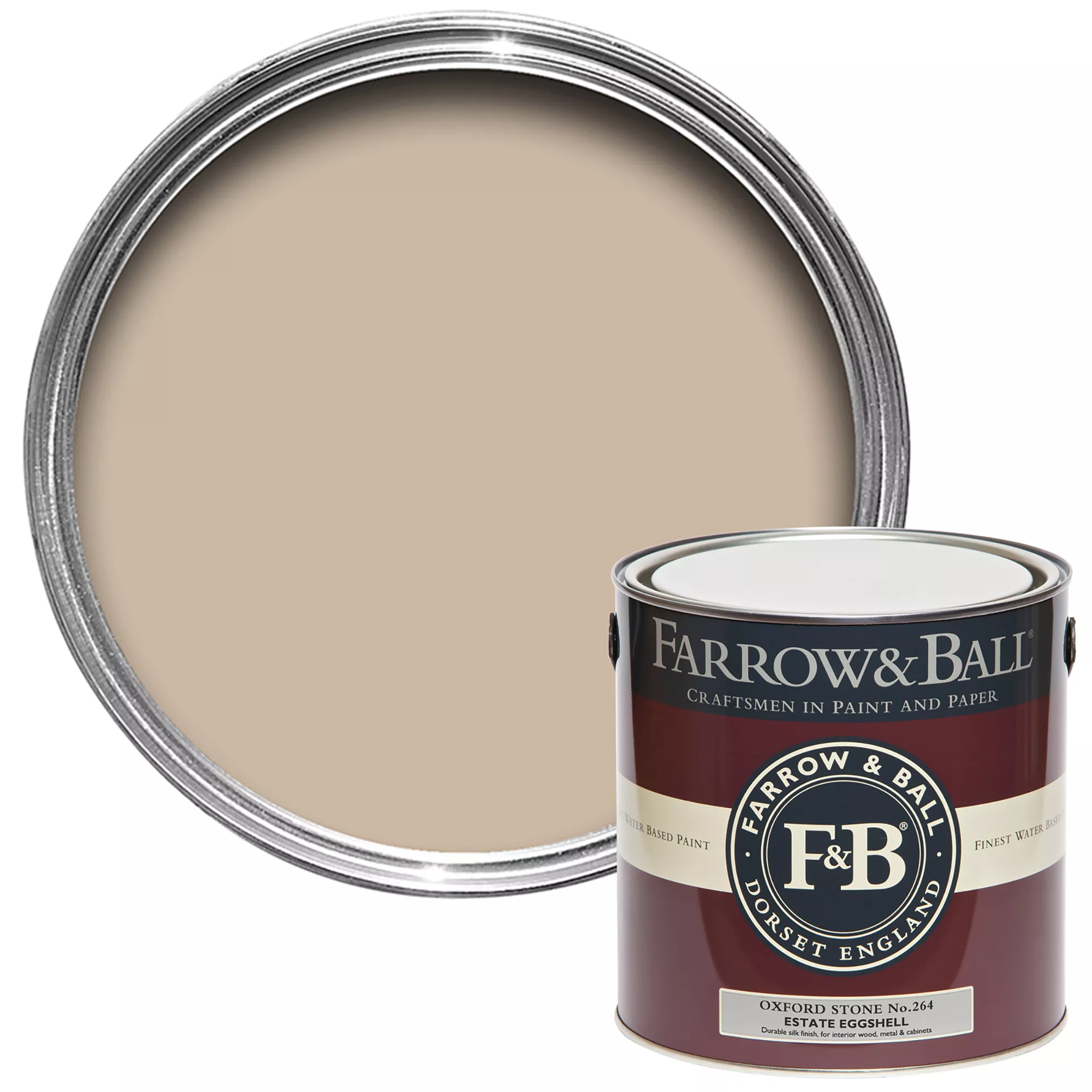 Farrow & Ball Estate Oxford Stone No.264 Eggshell Paint, 2.5L 1 Farrow & Ball Estate Oxford Stone No.264 Eggshell Paint, 2.5L
