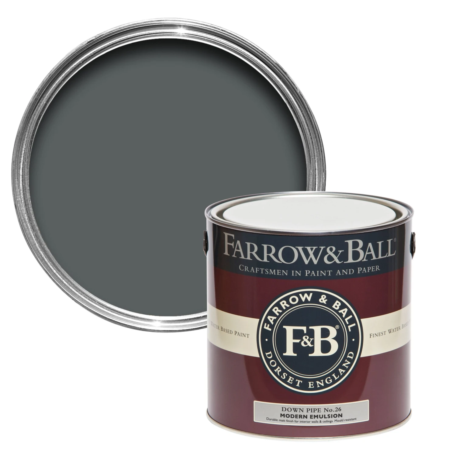 Farrow & Ball Modern Down Pipe No.26 Matt Emulsion Paint, 2.5L 1 Farrow & Ball Modern Down Pipe No.26 Matt Emulsion Paint, 2.5L