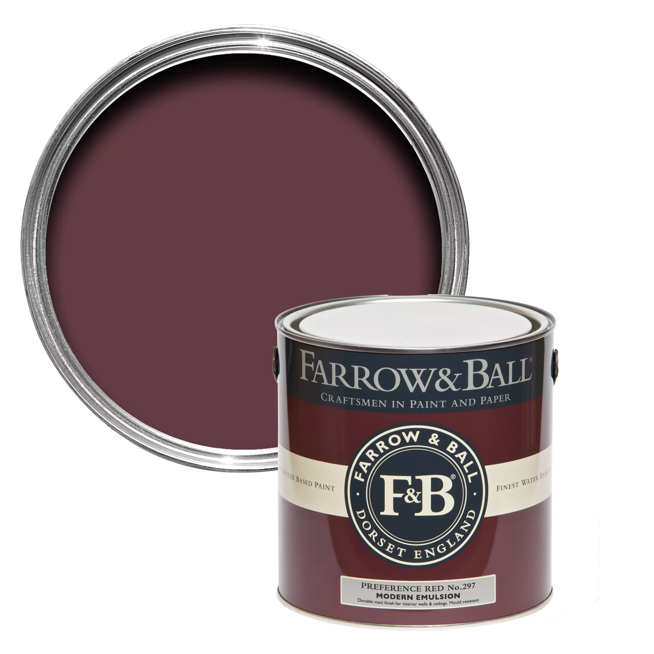 Farrow & Ball Modern Preference Red No.297 Matt Emulsion Paint, 2.5L 1 Farrow & Ball Modern Preference Red No.297 Matt Emulsion Paint, 2.5L