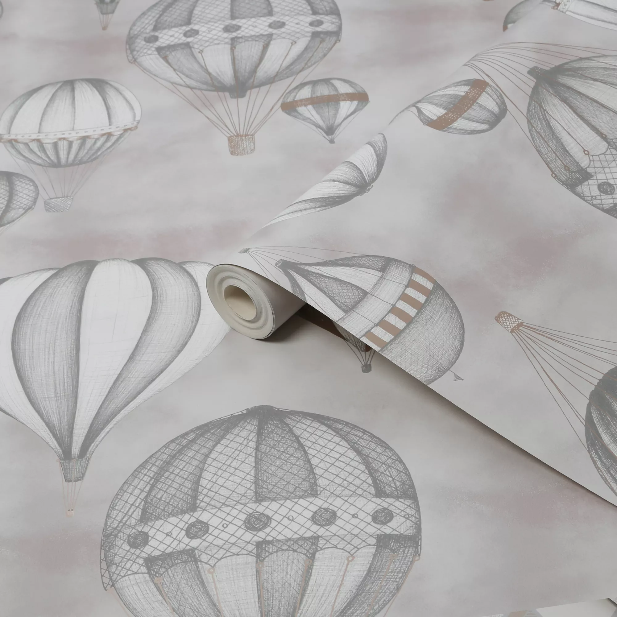 Fresco Balloon Fiesta Rose Gold Effect Smooth Wallpaper 1 Fresco Balloon Fiesta Rose Gold Effect Smooth Wallpaper