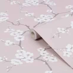 Fresco Pink Apple Blossom Smooth Wallpaper