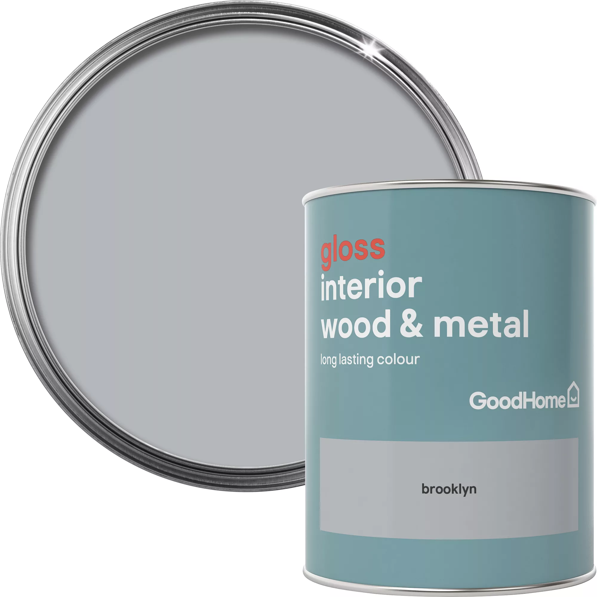 GoodHome Brooklyn Gloss Metal & Wood Paint, 750ml 1 GoodHome Brooklyn Gloss Metal & Wood Paint, 750ml