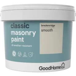 GoodHome Classic Breckenridge Smooth Matt Masonry Paint, 10L -Outlet Paint Hub Store goodhome classic breckenridge smooth matt masonry paint 10l3663602521778 08c bq
