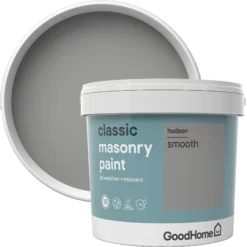GoodHome Classic Hudson Smooth Matt Masonry Paint, 5L -Outlet Paint Hub Store goodhome classic hudson smooth matt masonry paint 5l3663602521020 37c