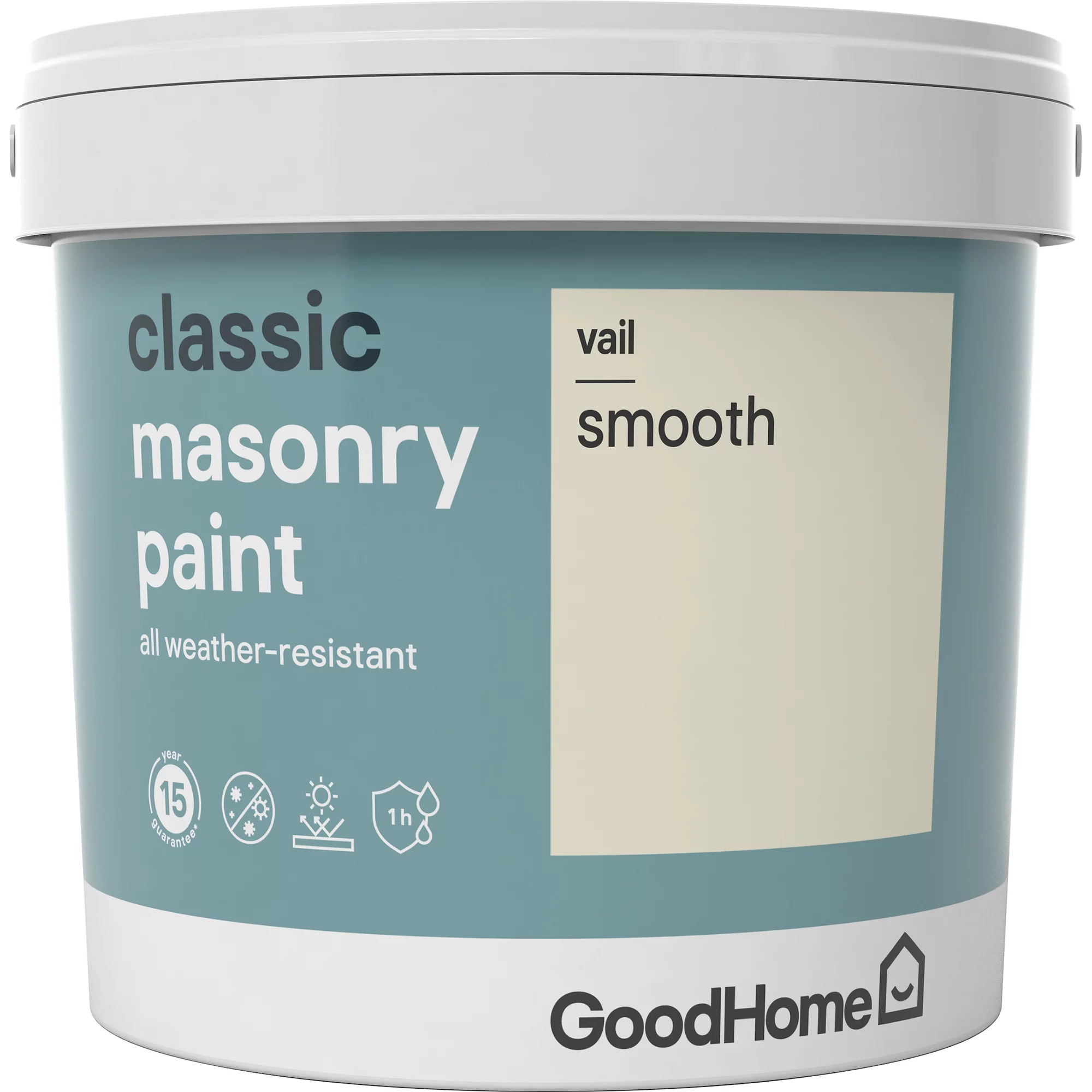 GoodHome Classic Vail Smooth Matt Masonry Paint, 5L 2 GoodHome Classic Vail Smooth Matt Masonry Paint, 5L - Image 2