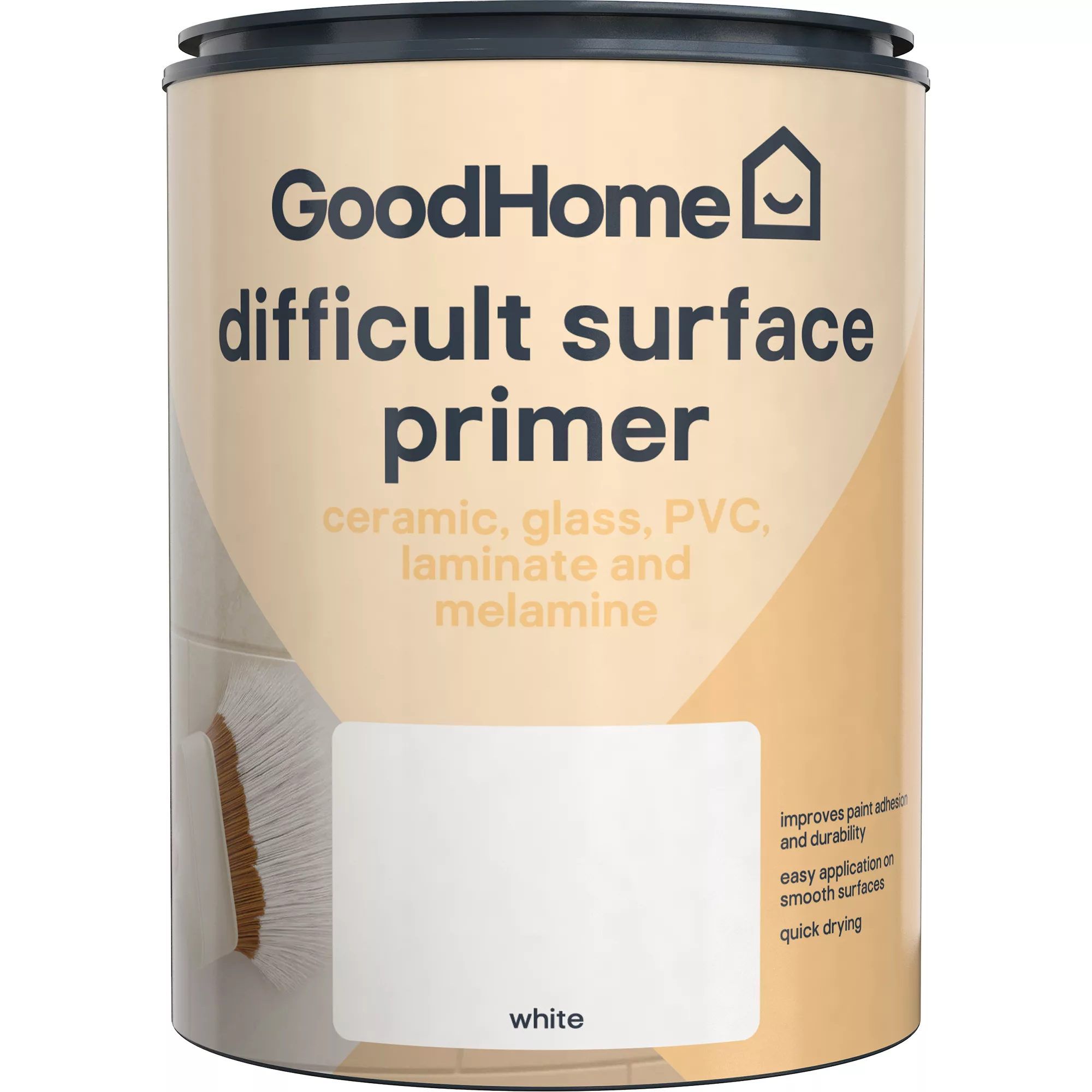 GoodHome Difficult Surfaces White Primer & Undercoat, 750ml 1 GoodHome Difficult Surfaces White Primer & Undercoat, 750ml