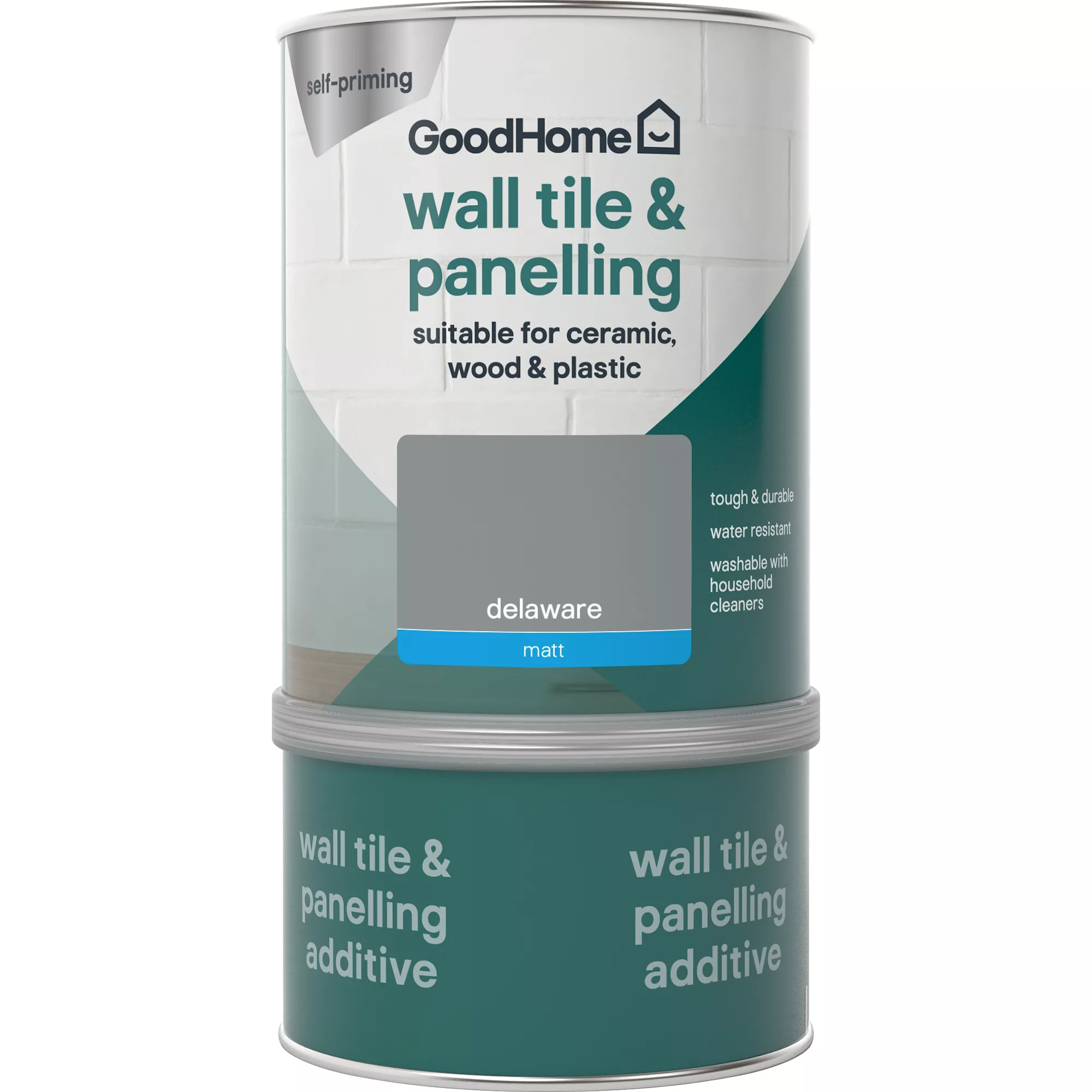 GoodHome Durable Delaware Matt Wall Tile & Panelling Paint, 750ml 2 GoodHome Durable Delaware Matt Wall Tile & Panelling Paint, 750ml - Image 2
