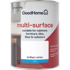 GoodHome Durable North Pole (Brilliant White) Matt Multi-surface Paint, 750ml -Outlet Paint Hub Store goodhome durable north pole brilliant white matt multi surface paint 750ml3663602585626 02c