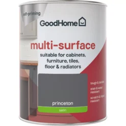 GoodHome Durable Princeton Satin Multi-surface Paint, 750ml -Outlet Paint Hub Store goodhome durable princeton satin multi surface paint 750ml3663602585794 02c