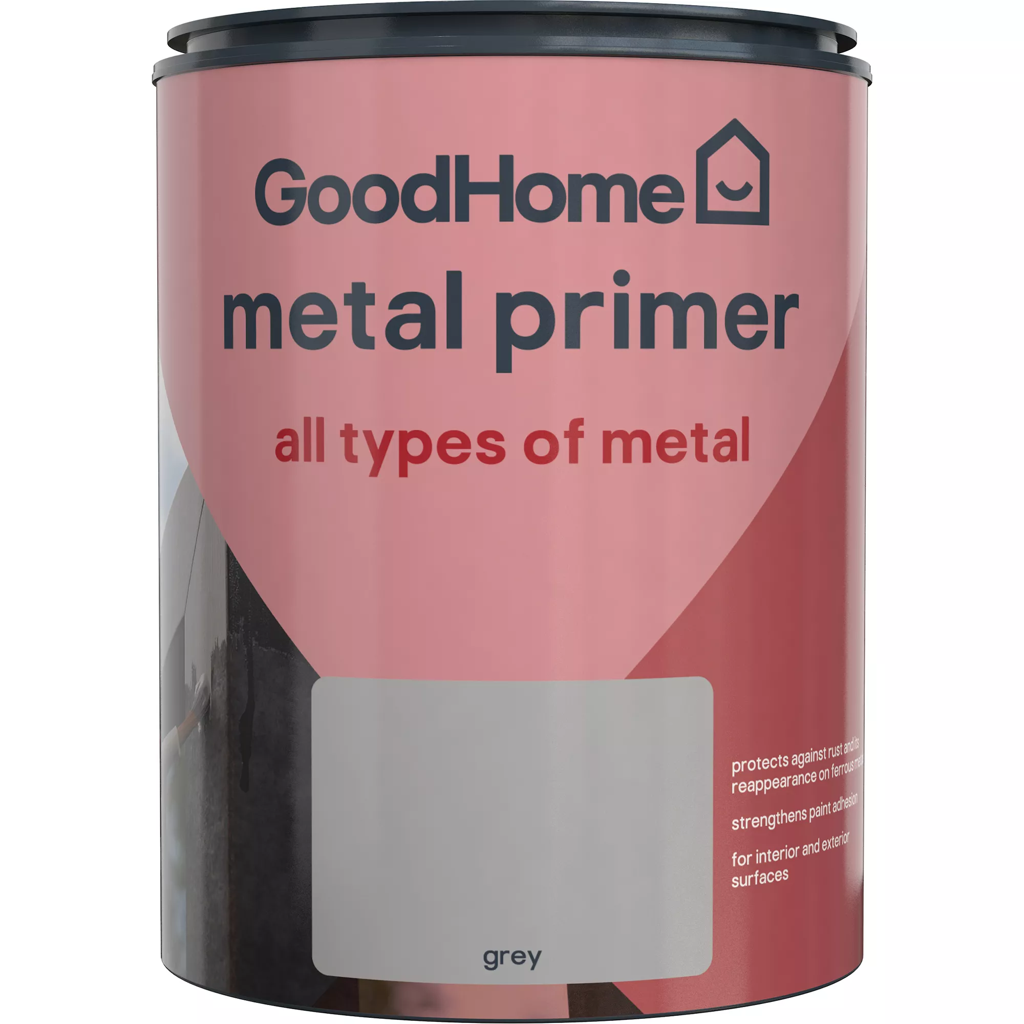 GoodHome Metal Grey Metal Primer & Undercoat, 750ml 1 GoodHome Metal Grey Metal Primer & Undercoat, 750ml