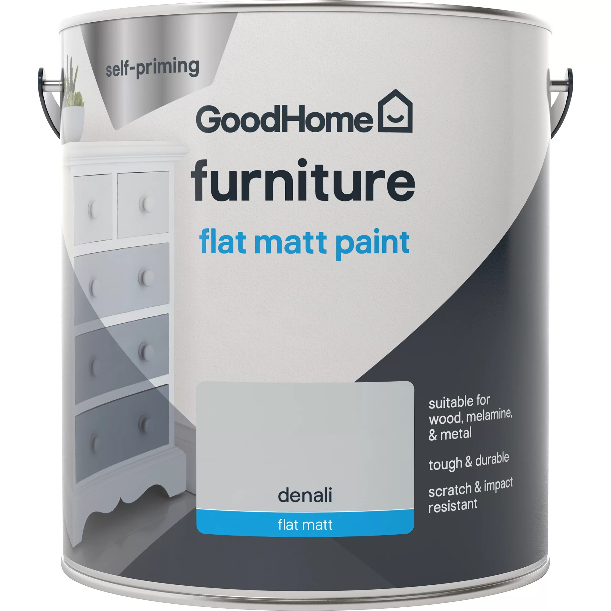 GoodHome Renovation Denali Flat Matt Furniture Paint, 2L 2 GoodHome Renovation Denali Flat Matt Furniture Paint, 2L - Image 2