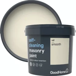 GoodHome Self-cleaning Vail Smooth Matt Masonry Paint, 5L -Outlet Paint Hub Store goodhome self cleaning vail smooth matt masonry paint 5l3663602521211 37c