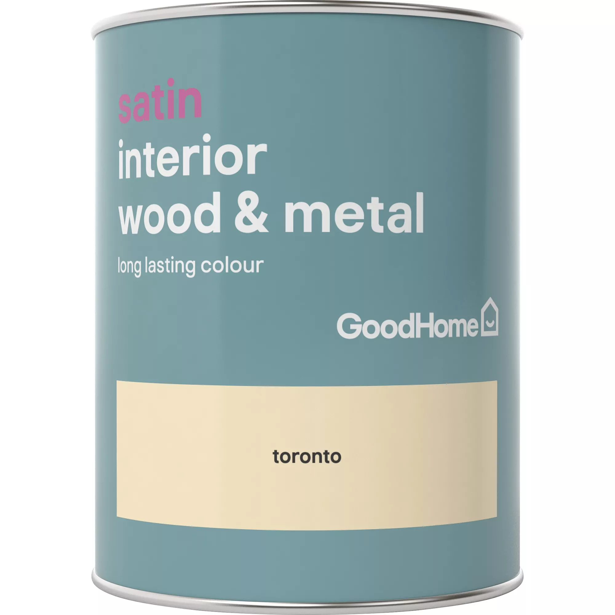 GoodHome Toronto Satin Metal & Wood Paint, 750ml 2 GoodHome Toronto Satin Metal & Wood Paint, 750ml - Image 2