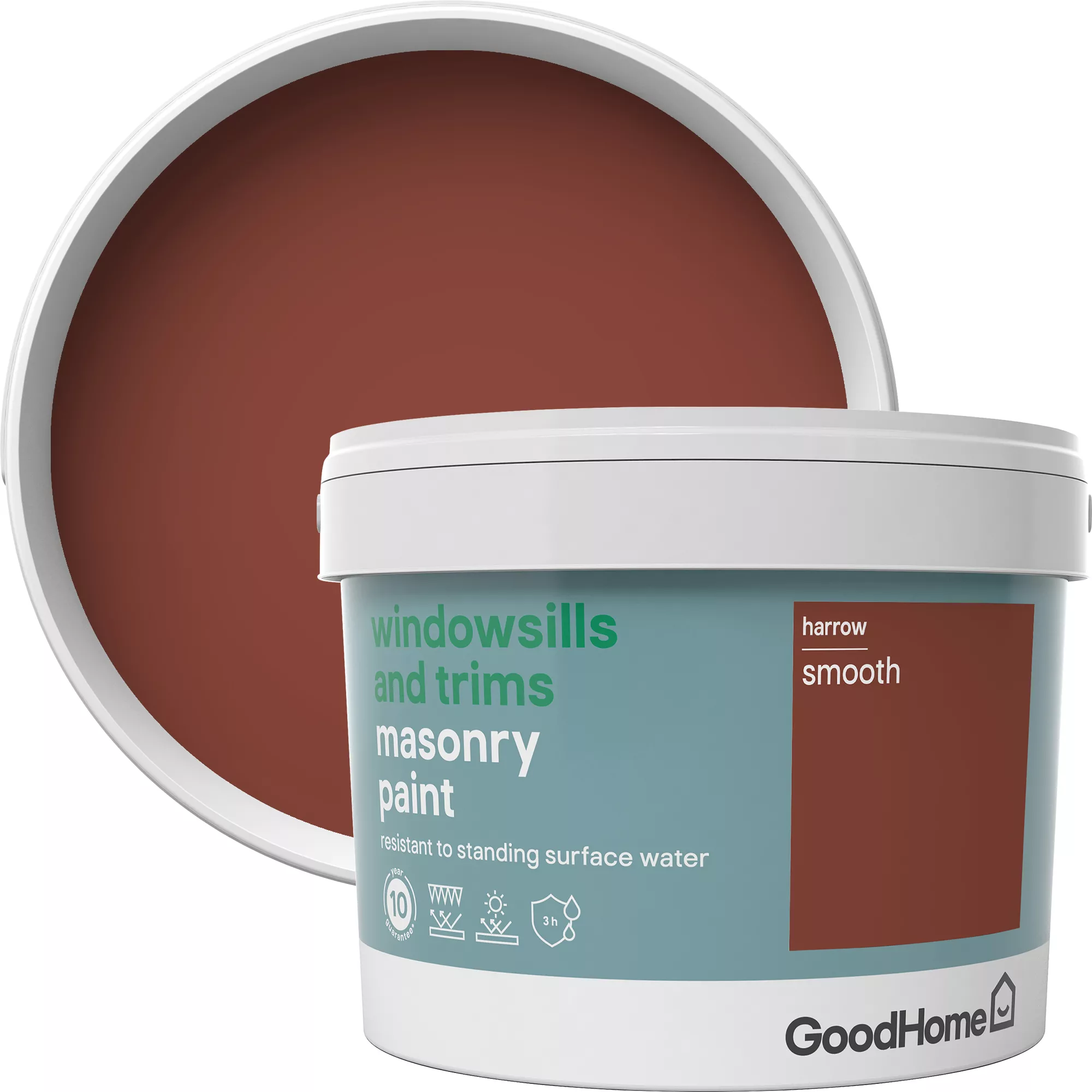 GoodHome Windowsills & Trims Harrow Smooth Matt Masonry Paint, 2.5L 1 GoodHome Windowsills & Trims Harrow Smooth Matt Masonry Paint, 2.5L