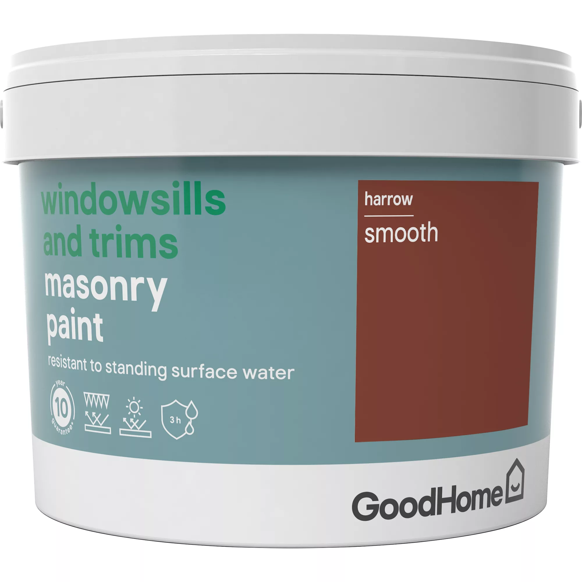 GoodHome Windowsills & Trims Harrow Smooth Matt Masonry Paint, 2.5L 2 GoodHome Windowsills & Trims Harrow Smooth Matt Masonry Paint, 2.5L - Image 2