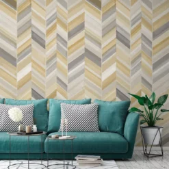 Grandeco Grey & Yellow Chevron Matt Mural 8 Grandeco Grey & Yellow Chevron Matt Mural -Outlet Paint Hub Store grandeco grey yellow chevron matt mural5411012425142 20i bq