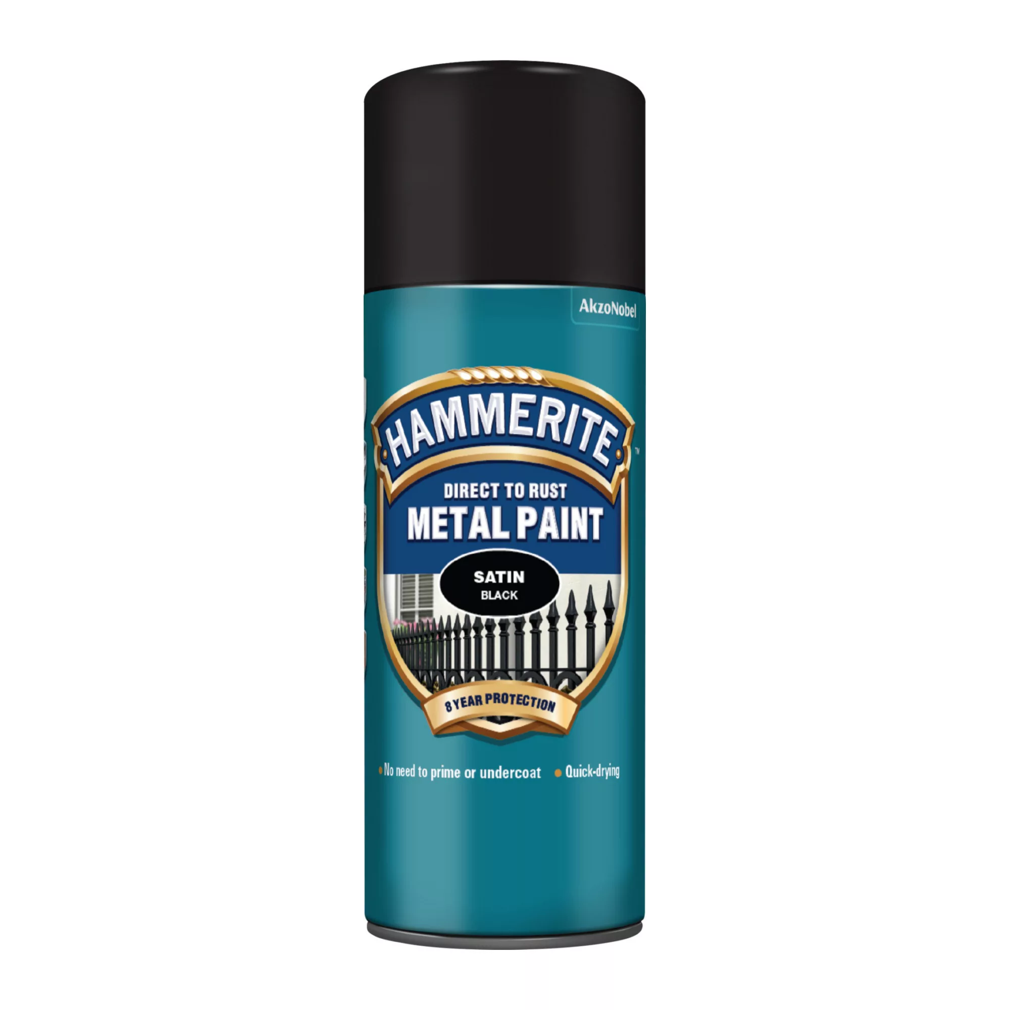 Hammerite Black Satinwood Metal Paint, 400ml 1 Hammerite Black Satinwood Metal Paint, 400ml