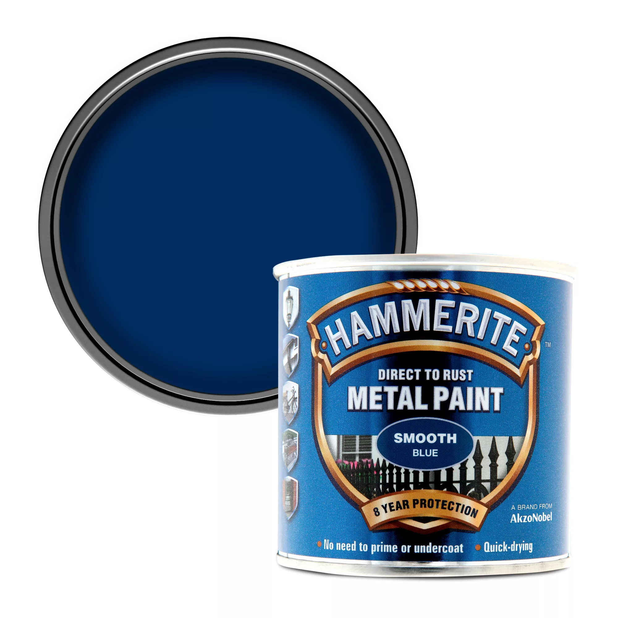 Hammerite Blue Gloss Metal Paint, 250ml 1 Hammerite Blue Gloss Metal Paint, 250ml